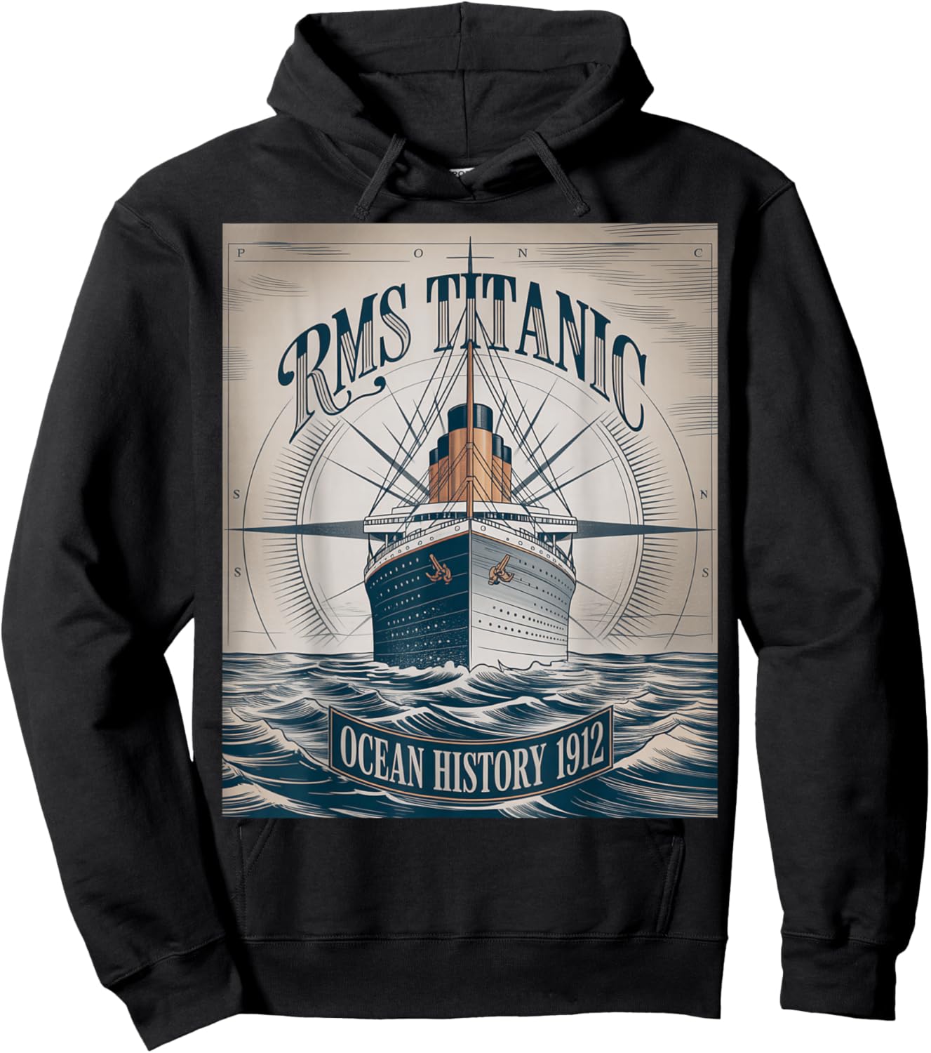 RMS Titanic 1912 Ocean History Memorial Design Hoodie - Hoodie | Black