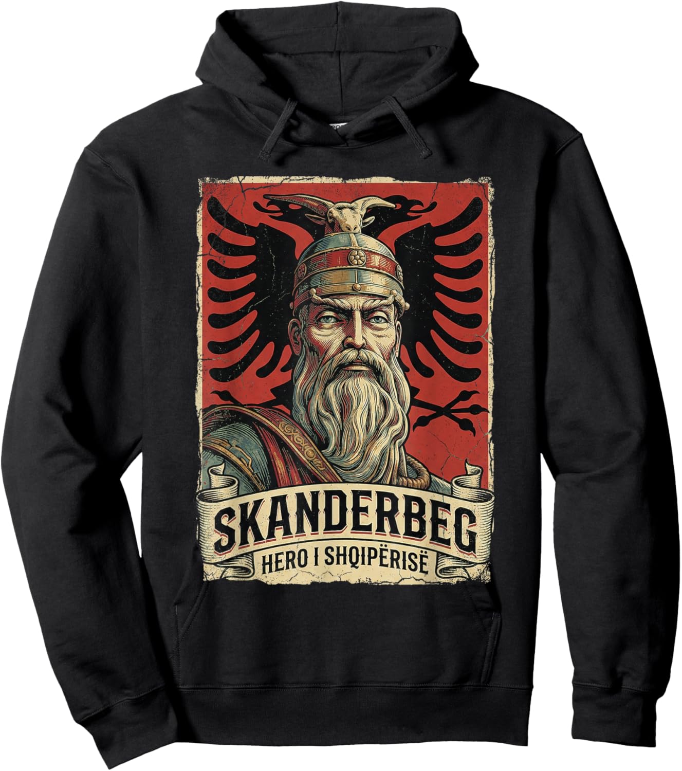 Skanderbeg Albania and Kosovo Flag for a Proud Albanian Hoodie - Hoodie | Black