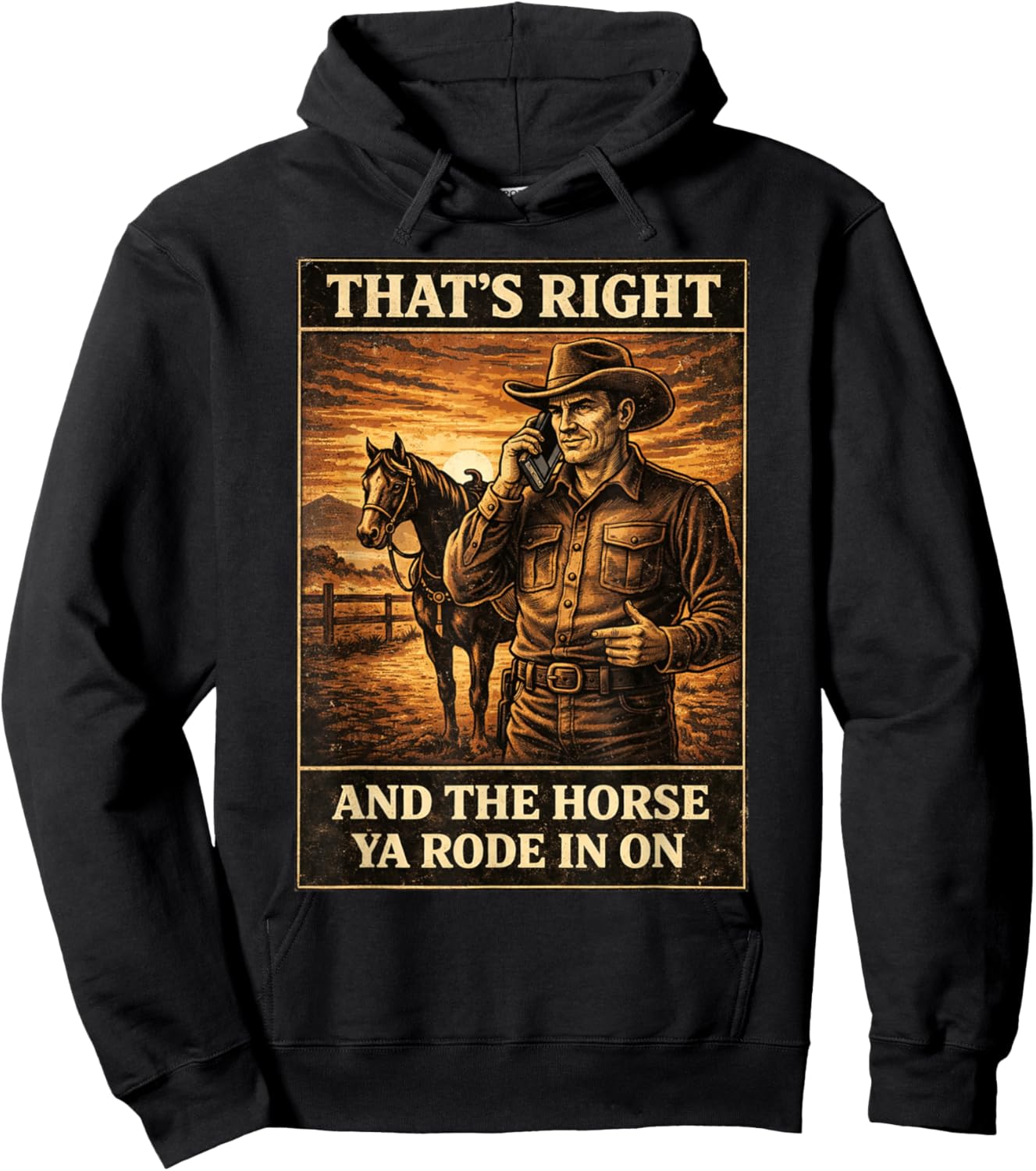 Yes That's Correct and The Horse You Rode in On Retro Hoodie - Hoodie | Black