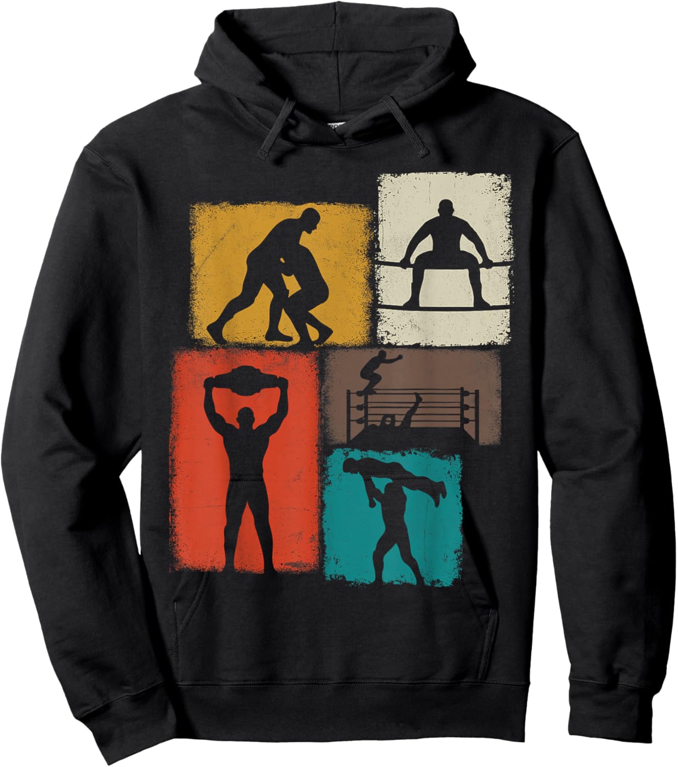 Wrestling Collage Wrestler Men Kids Coach Youth Boys Hoodie - Hoodie | Black