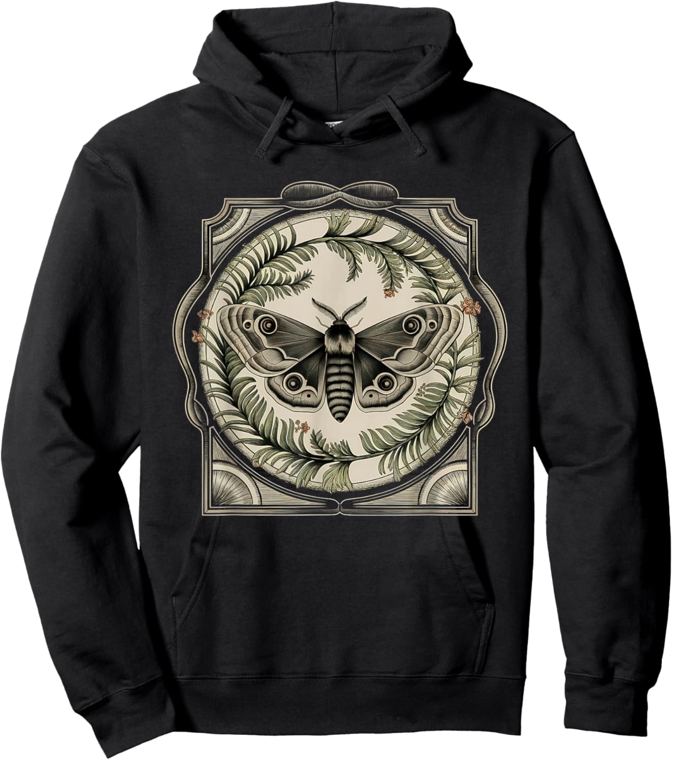 Fairycore Butterfly Grunge Therian Moth Floral Aesthetic Hoodie - Hoodie | Black
