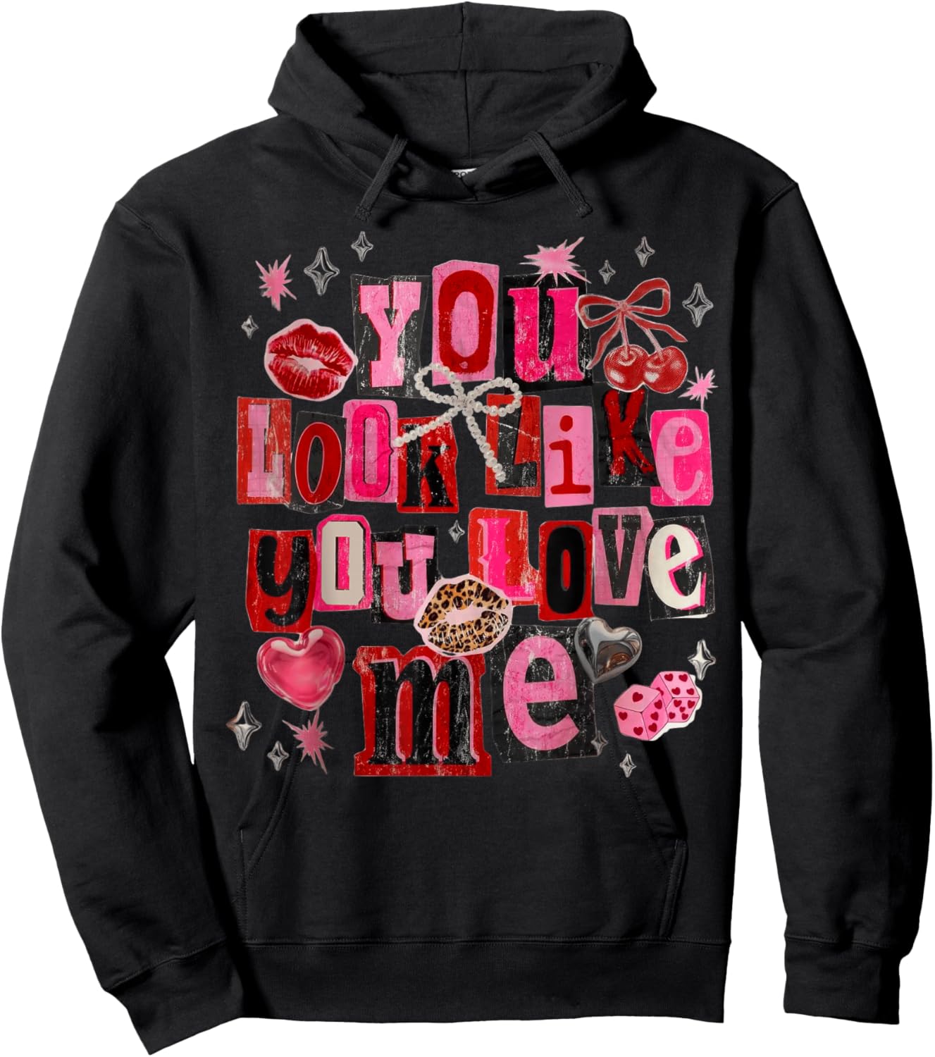 Coquette You Look Like You Love Me Hoodie - Hoodie | Black