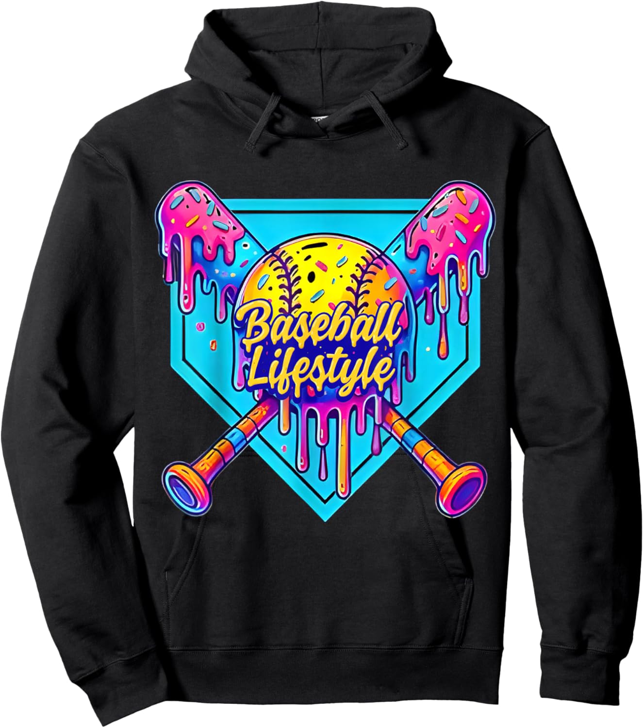 Baseball Life Style 101 Apparel Youth Drip Baseball Boys Kid Hoodie - Hoodie | Black