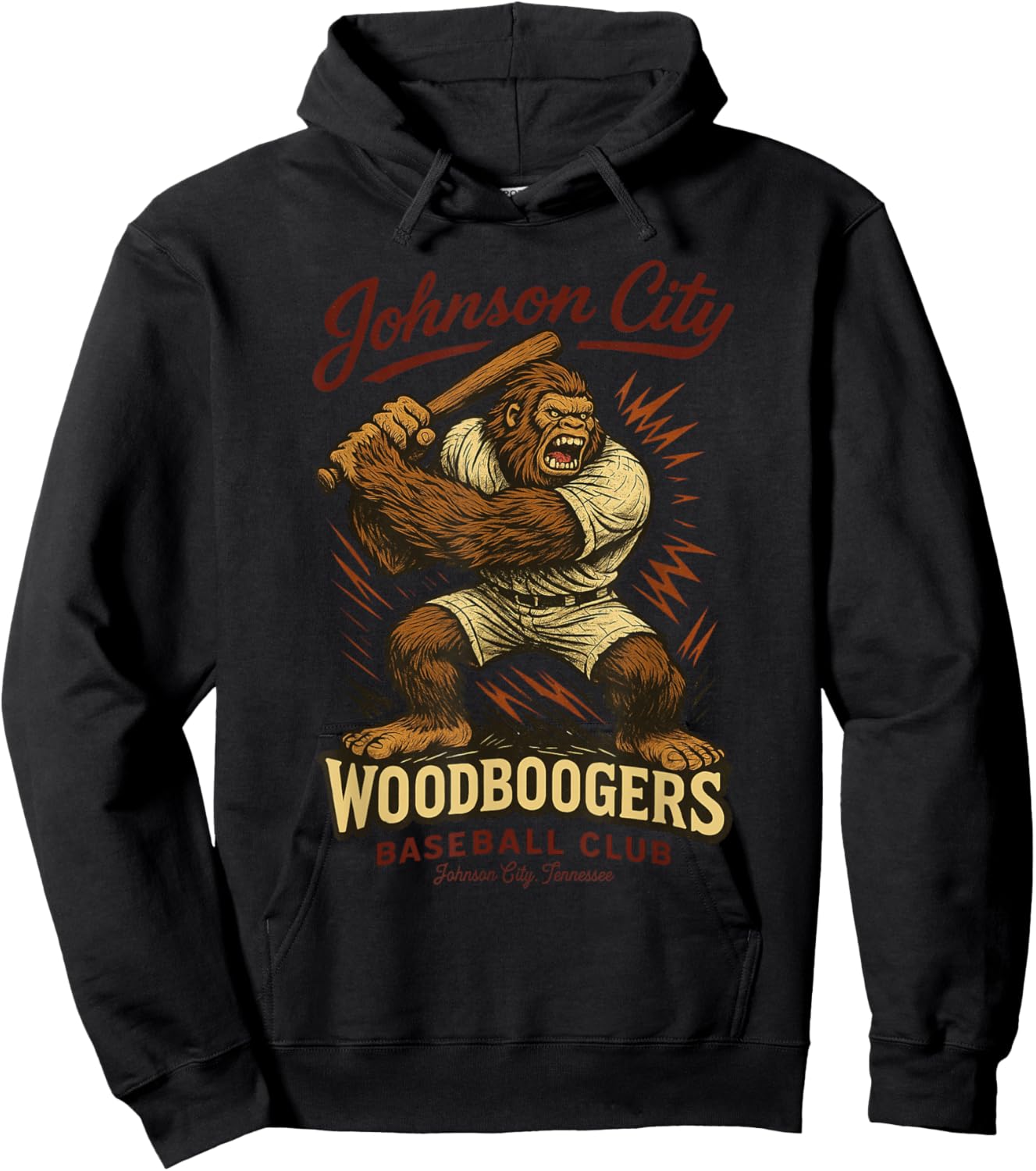 Johnson City Woodboogers Retro Baseball Club Hoodie - Hoodie | Black