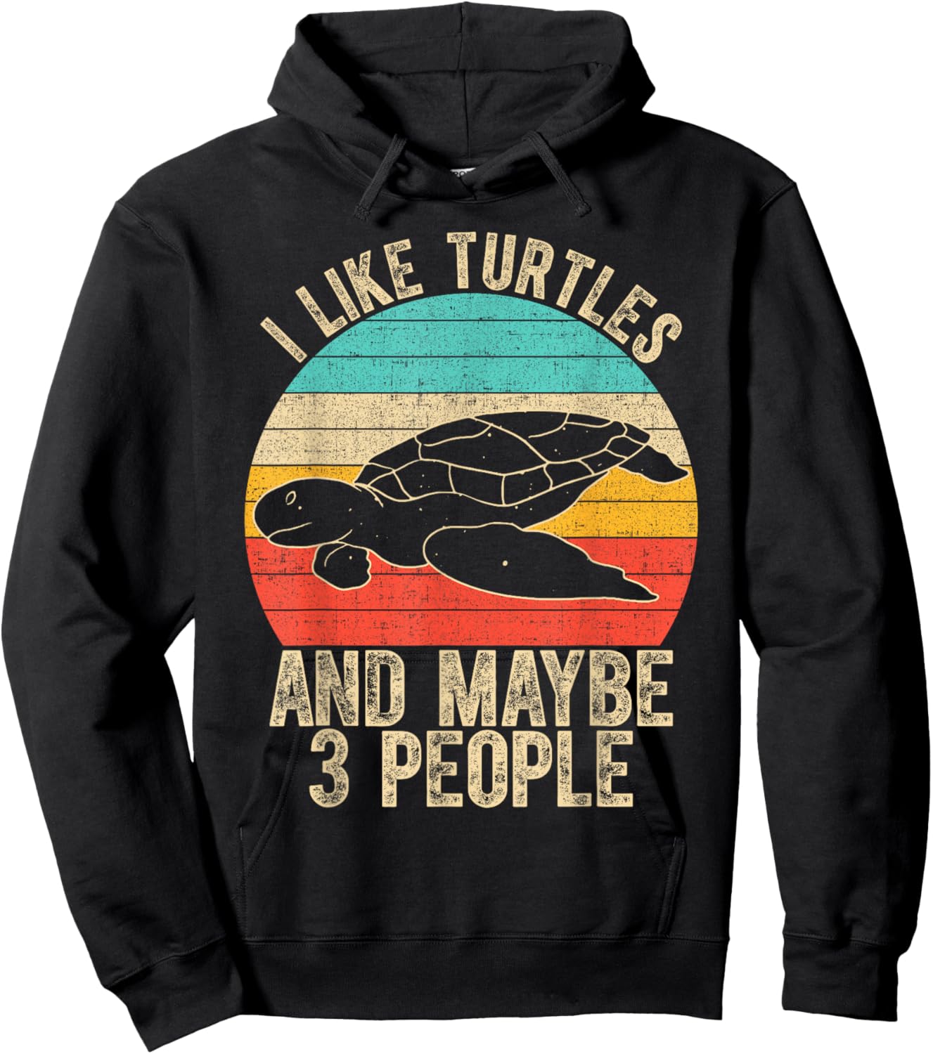 I Like Turtles and Maybe 3 People Quote Outfit for Turtle Hoodie - Hoodie | Black