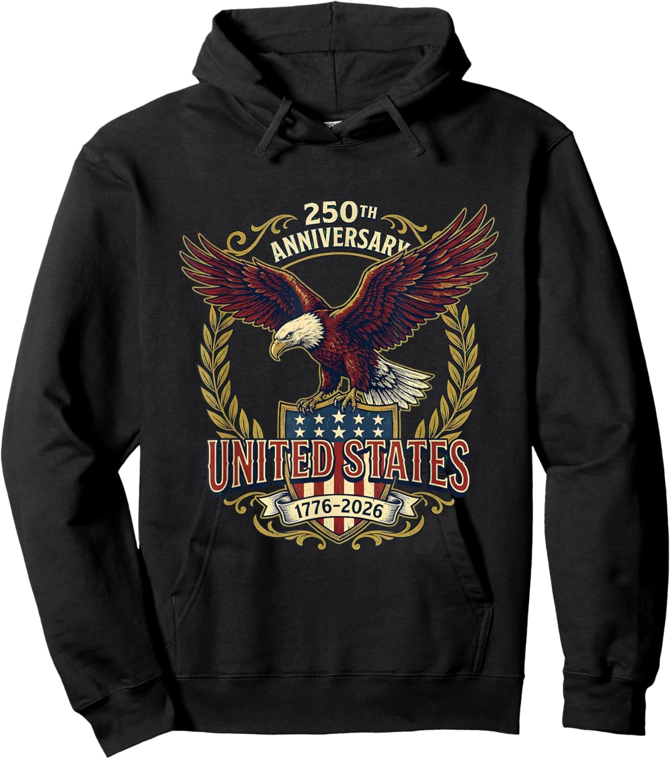 250 Anniversary USA 250th US Flag Patriotic 4th of July Hoodie - Hoodie | Black