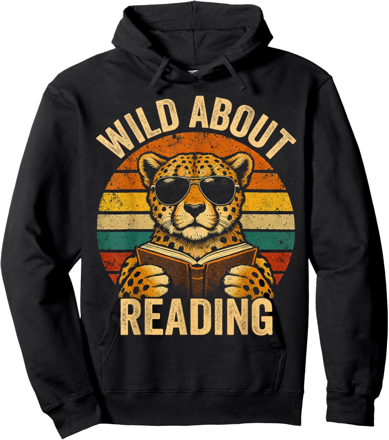 Boys Animal Print Clothes Wild About Reading Cheetah Book Hoodie - Hoodie | Black