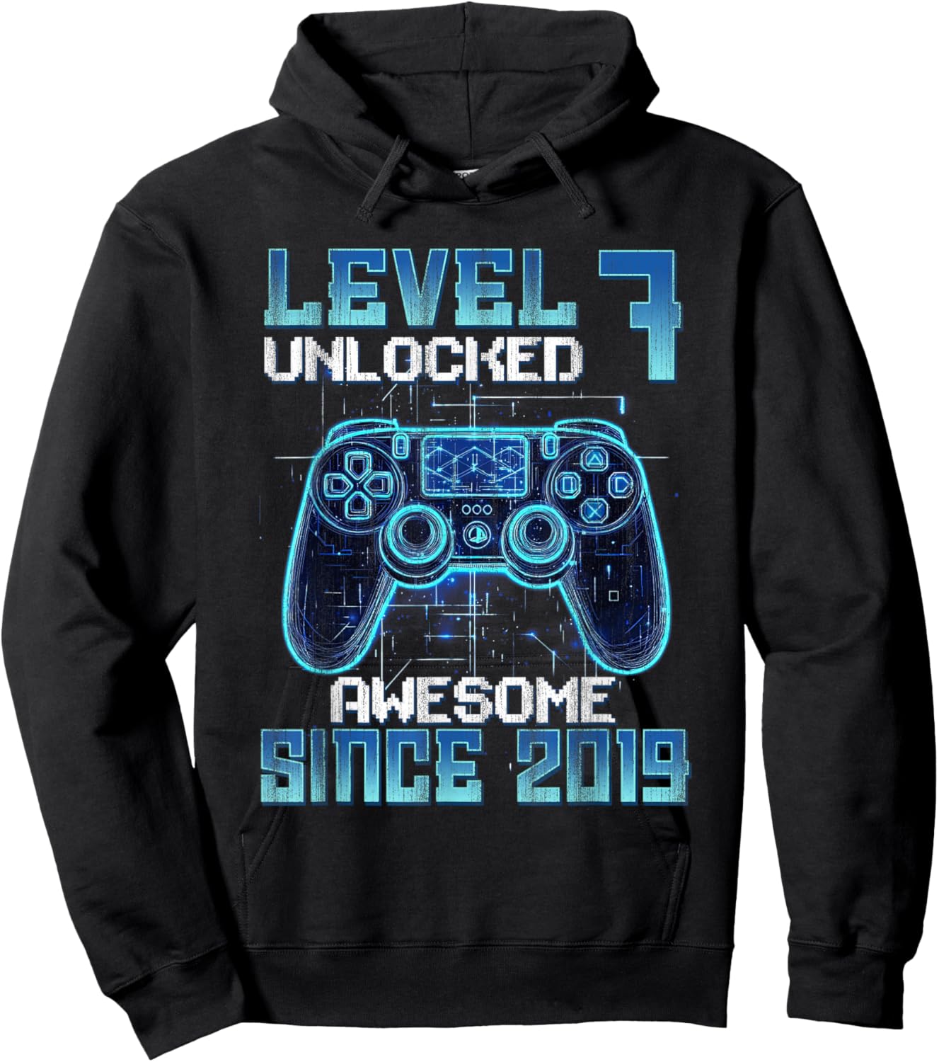 Level 7 Unlocked 7th Birthday Gifts Boys Video Gamer Gaming Hoodie - Hoodie | Black