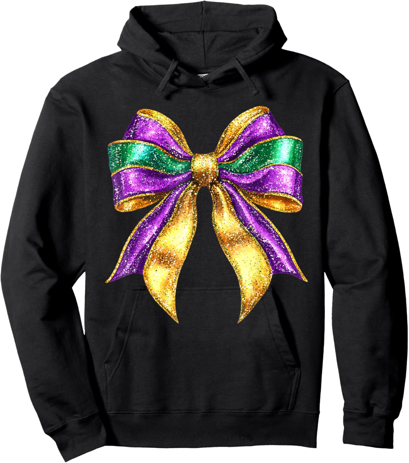 Cute Mardi Gras Fat Coquette Bow Tuesday Kids Girls Women Hoodie - Hoodie | Black
