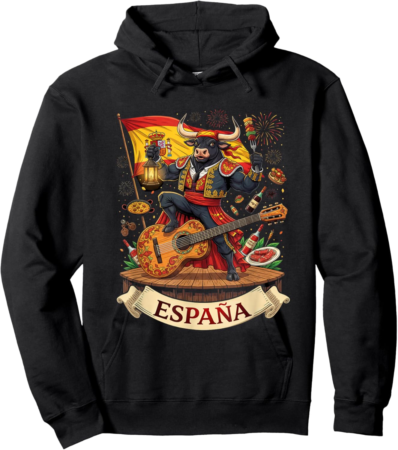 Spain Flamenco Dance Seville Andalusia Barcellona España Men Hoodie - Hoodie | Black