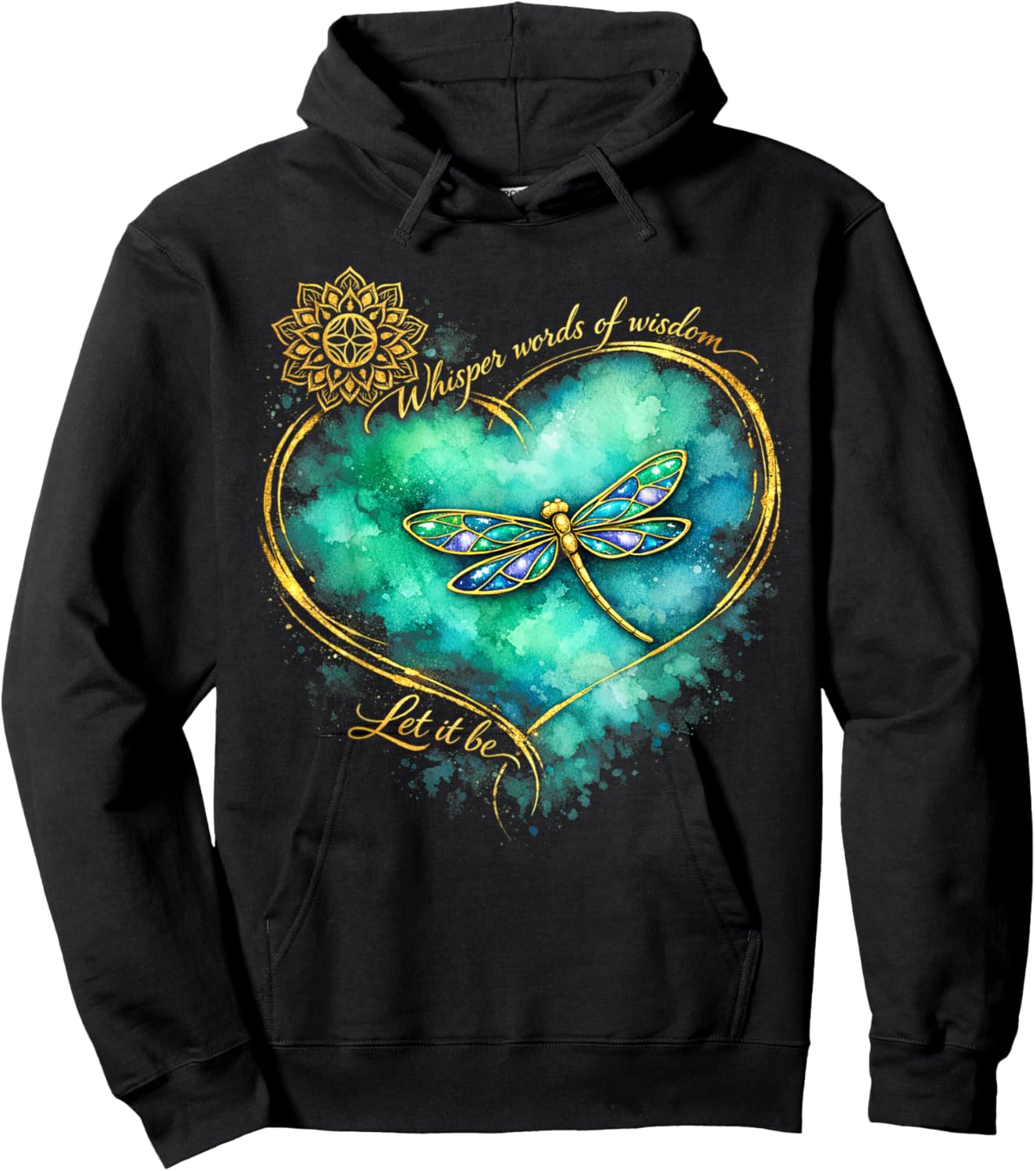 Dragonfly Peace Meditation Soul Whisper Words of A Wisdom Hoodie - Hoodie | Black