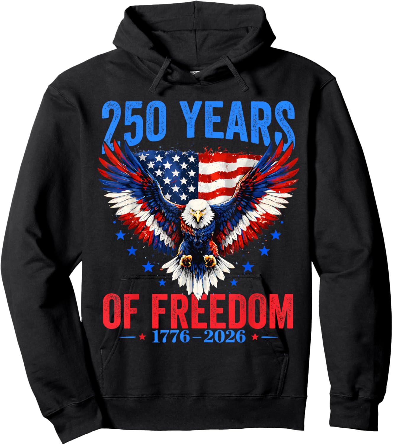 Vintage 250 Years American 1776 2026 250th USA Men Women Hoodie - Hoodie | Black