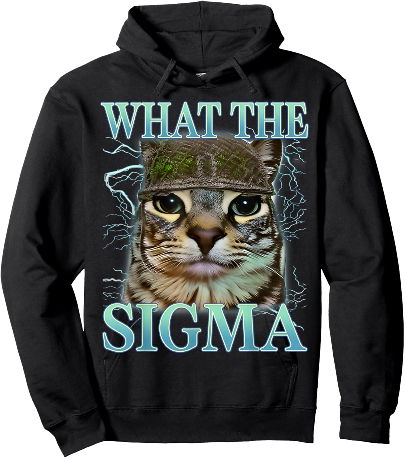 What The Sigma Silly Cat Meme Funny Saying Cat Lover Hoodie - Hoodie | Black