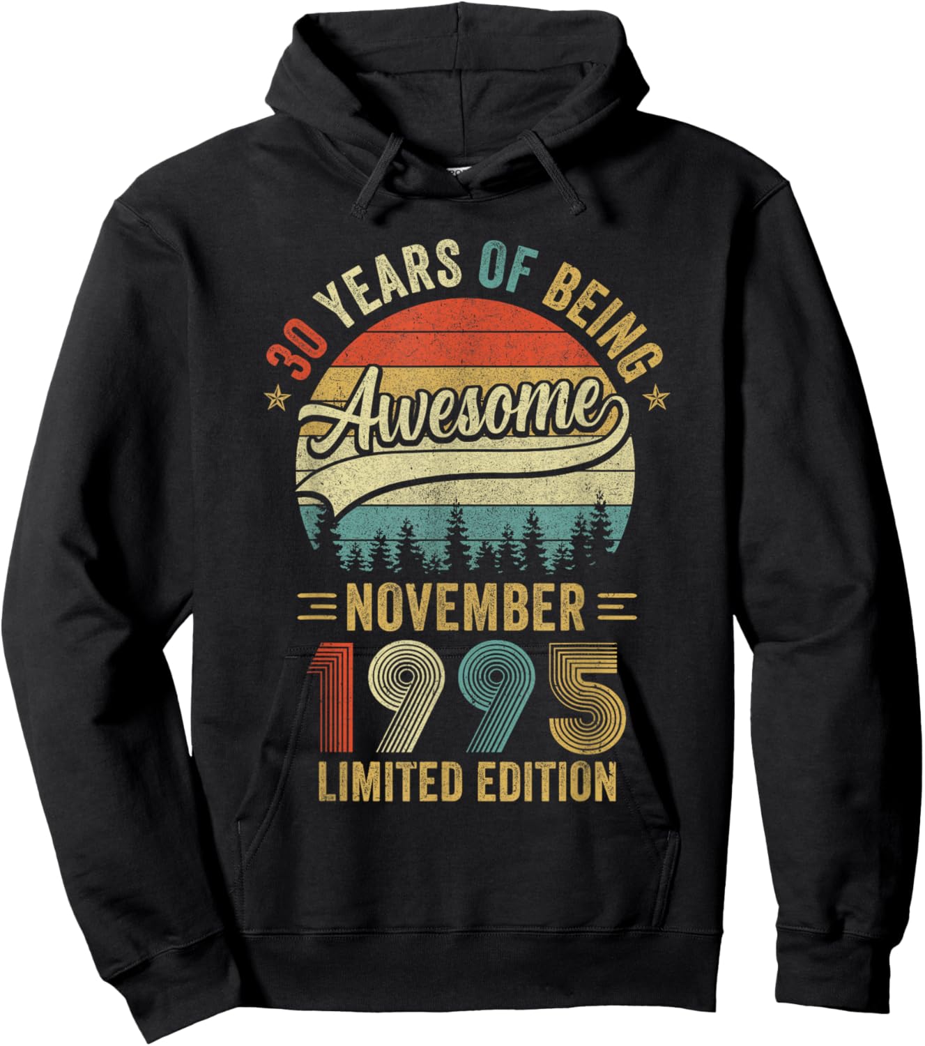 Vintage November 1995 Old 30Th Birthday Men Women Hoodie - Hoodie | Black
