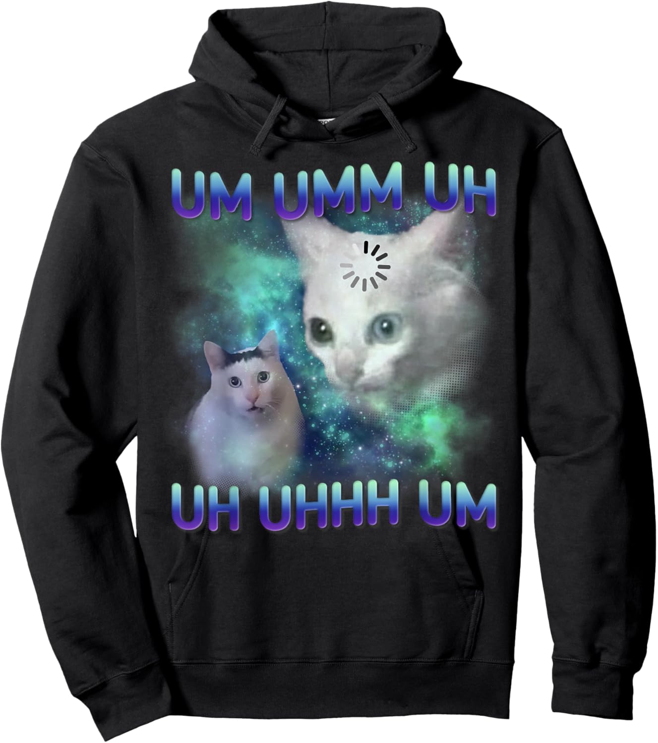 Um Uhh Funny Huh Cat Meme Silly Cat Gift Women Hoodie - Hoodie | Black