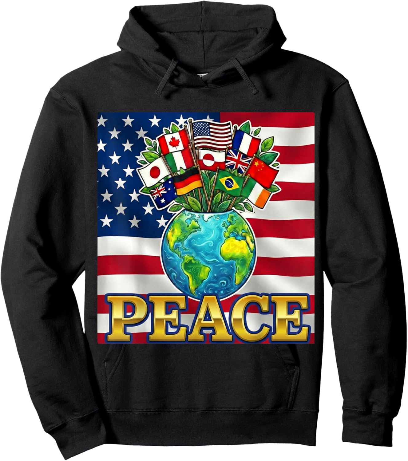 International Peace Board Earth’s Harmony Hoodie - Hoodie | Black