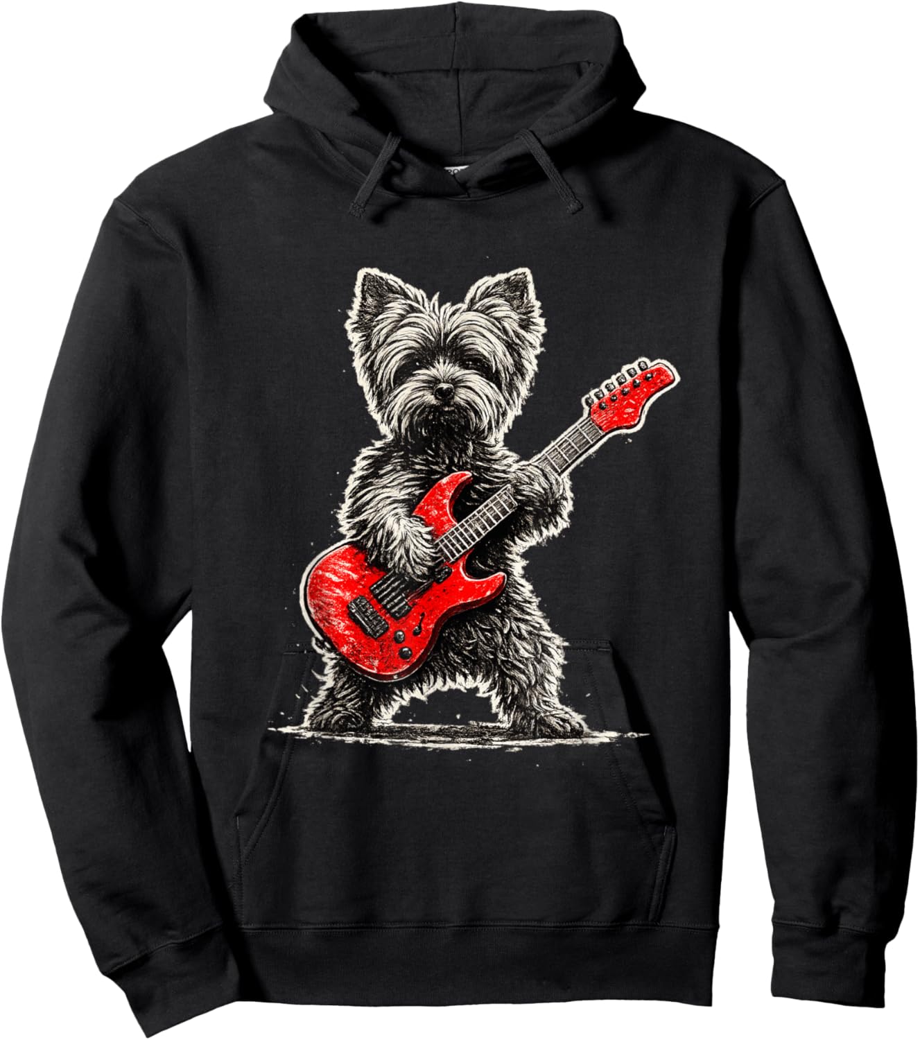 Yorkie Dad, Yorkshire Rocking, Rock Yorkshire Terrier Dads Hoodie - Hoodie | Black