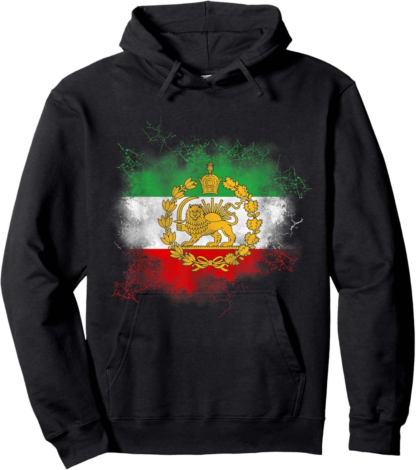 Iran Lion Sun Flag,Iran,Persian,Shir o Khorshid Hoodie - Hoodie | Black