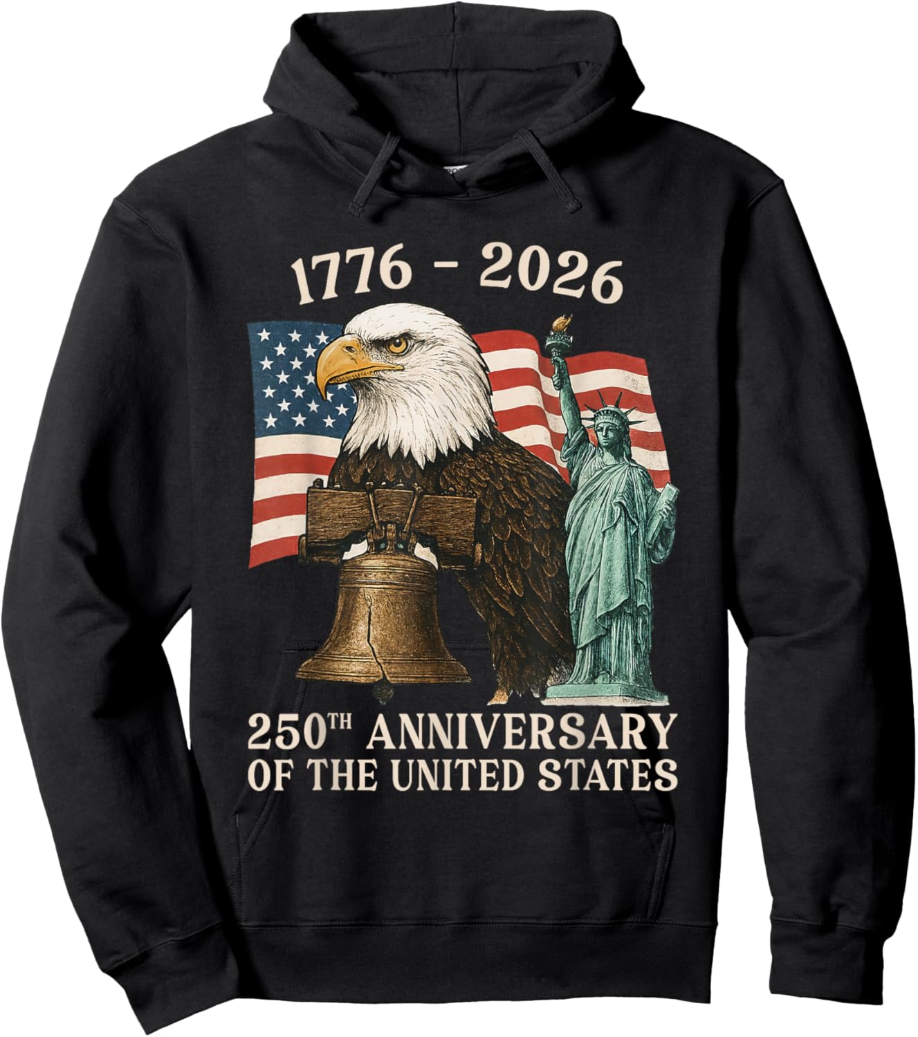 250 Anniversary USA 250th US Flag Patriotic 4th of July Hoodie - Hoodie | Black