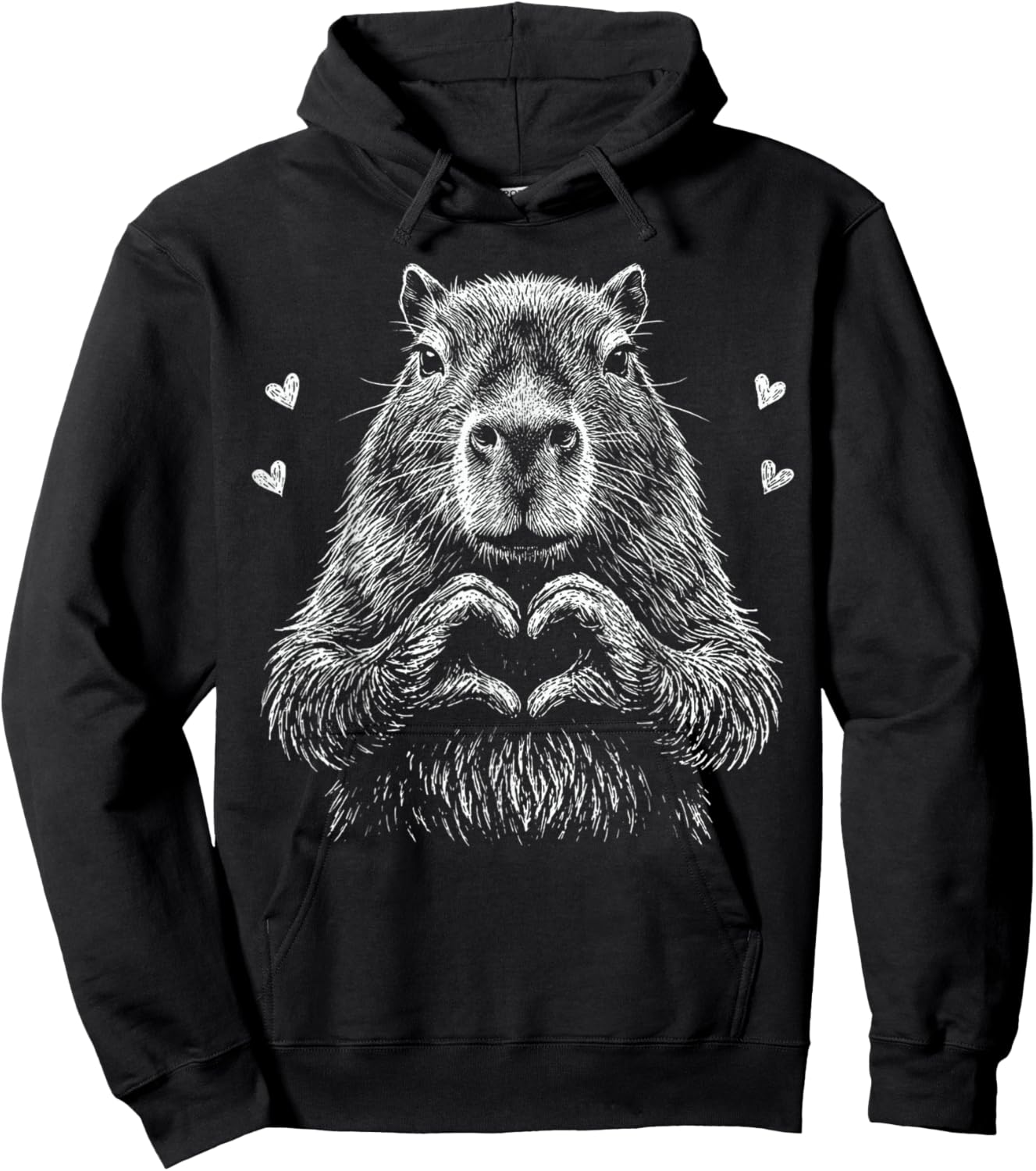 I Steal Hearts Capybara Valentines Capybara Meme Graphic Hoodie - Hoodie | Black