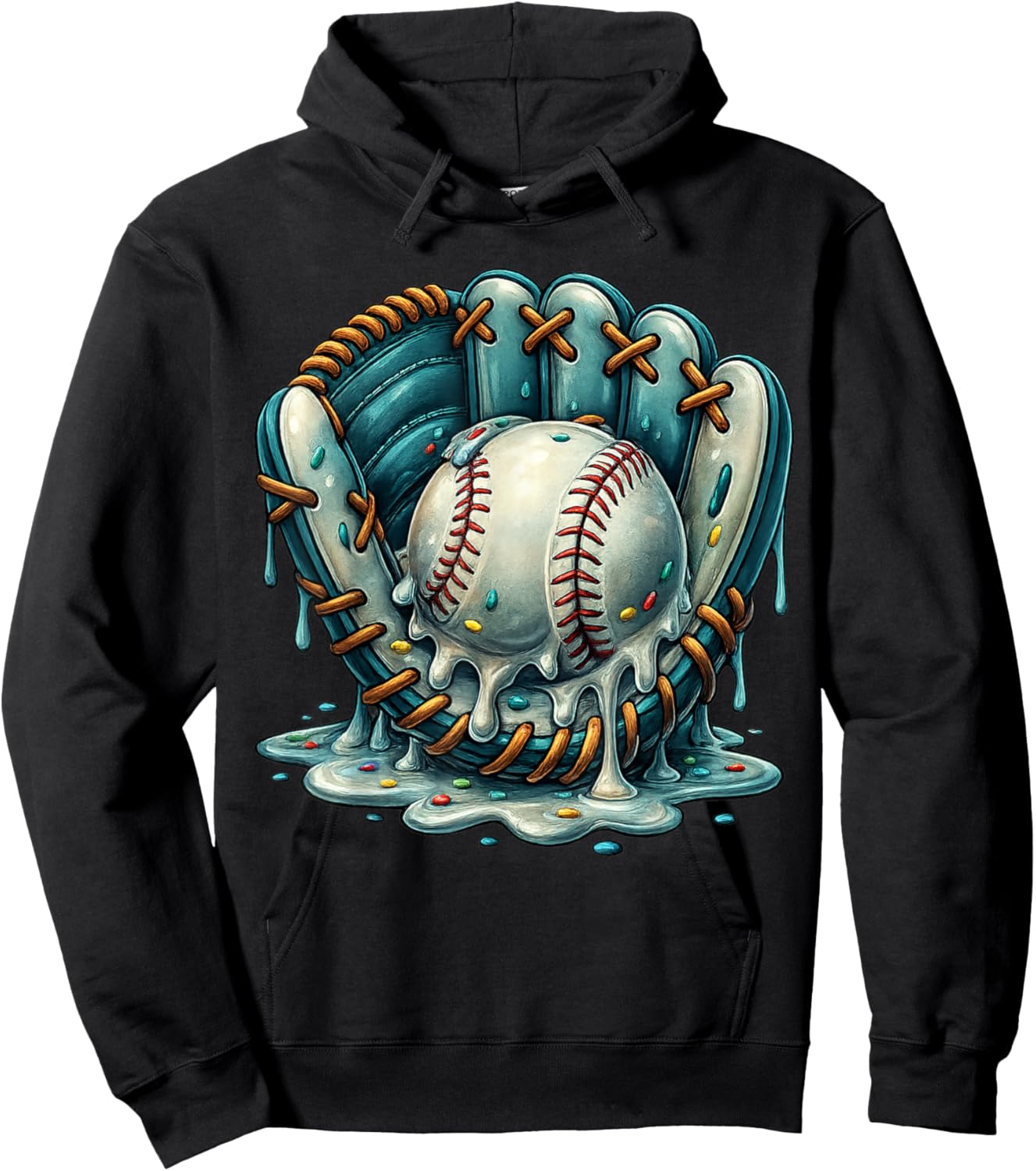 Baseball Drip Team for Boys and Girls Ice Cream Cool Hoodie - Hoodie | Black