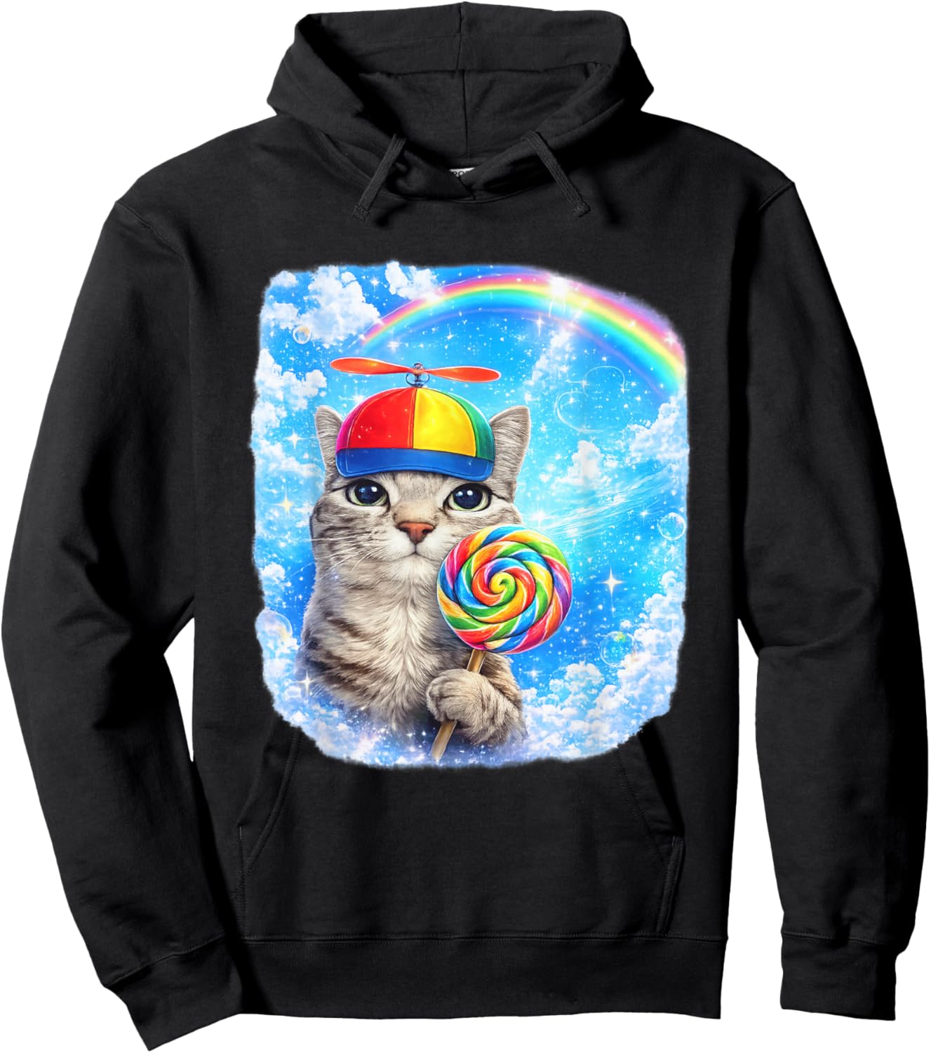 Funny Cat Dreamcore | Funny Silly Kitten Brainrot Meme Hoodie - Hoodie | Black