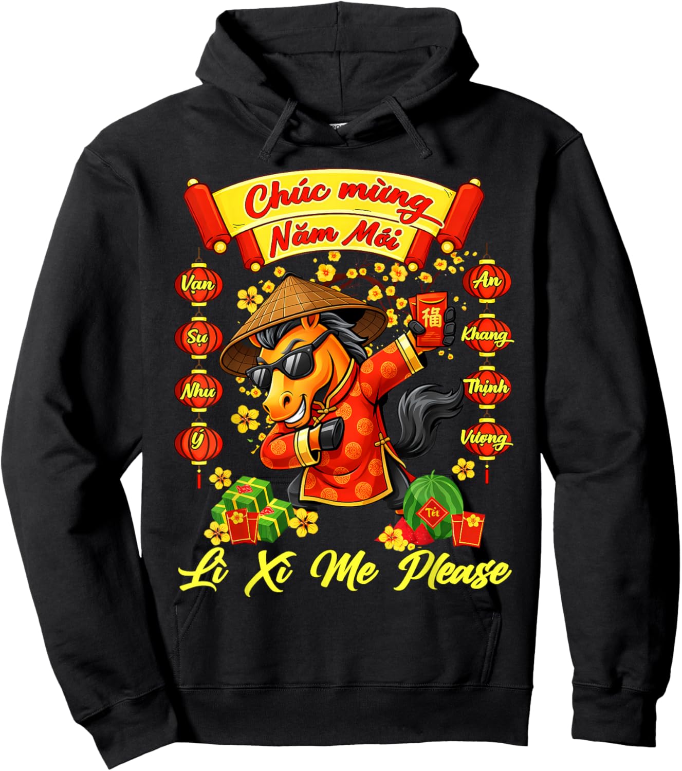 Li Xi Me Please Chuc Mung NAM Moi Vietnamese Horse Year 2026 Hoodie - Hoodie | Black