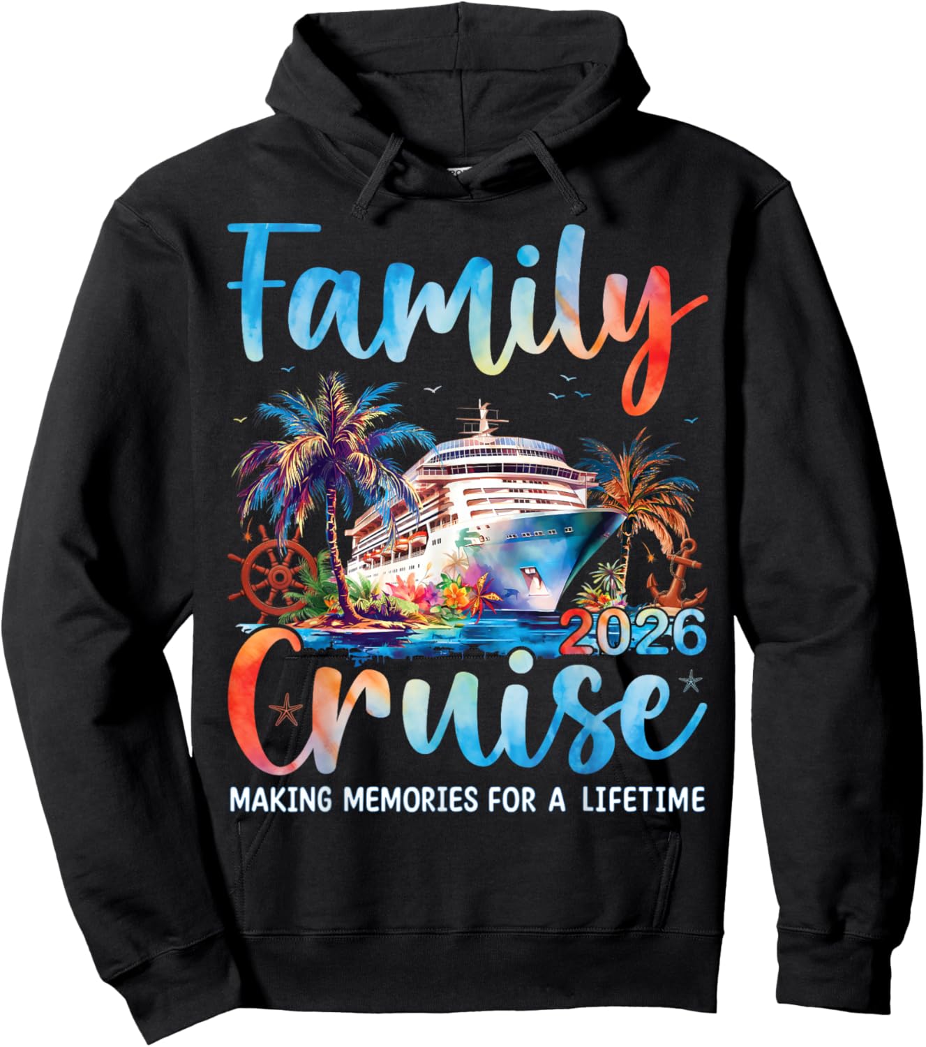 Family Cruise 2026 Matching Cruise Ship Vacation Trip Hoodie - Hoodie | Black