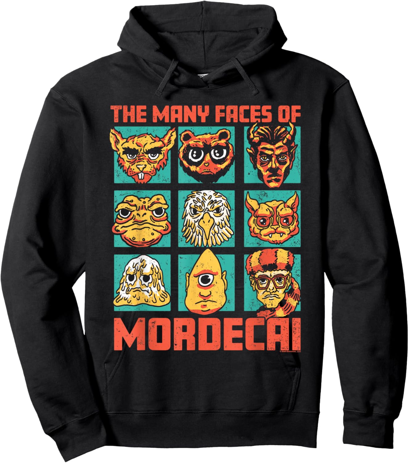 DCC Many Faces of Mordecai Grid Funny Gamer Series Book Hoodie - Hoodie | Black