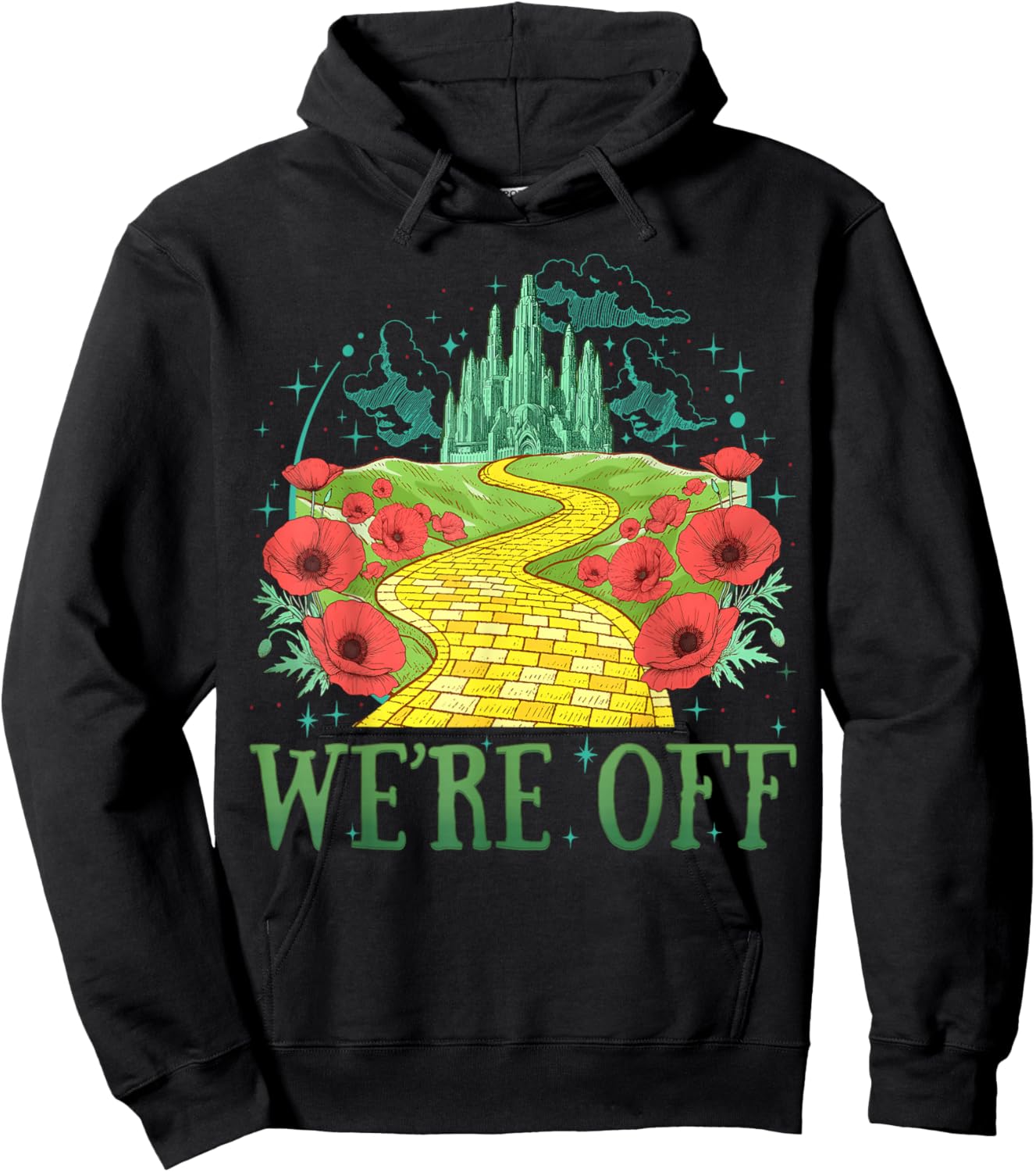 We 're Off Funny Yellow Path Brick Wizard Literature School Hoodie - Hoodie | Black