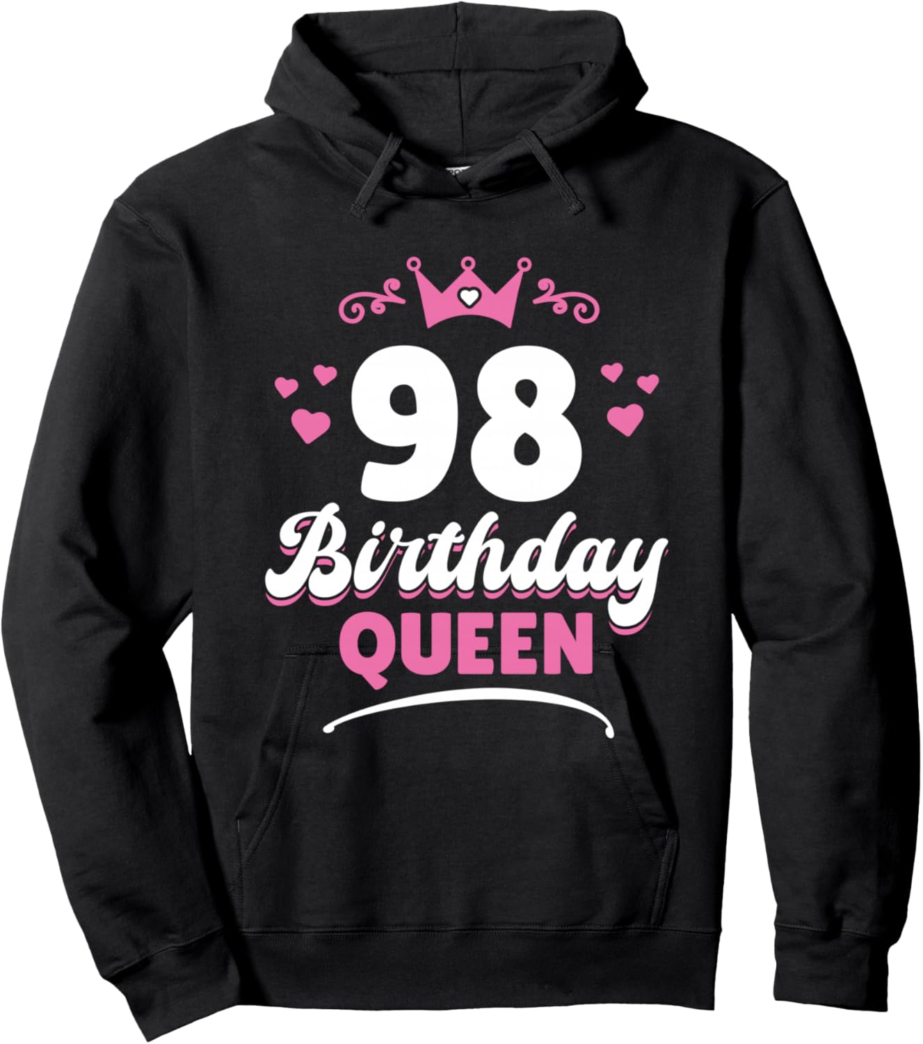 98 Years Queen Woman 98th Birthday Hoodie - Hoodie | Black