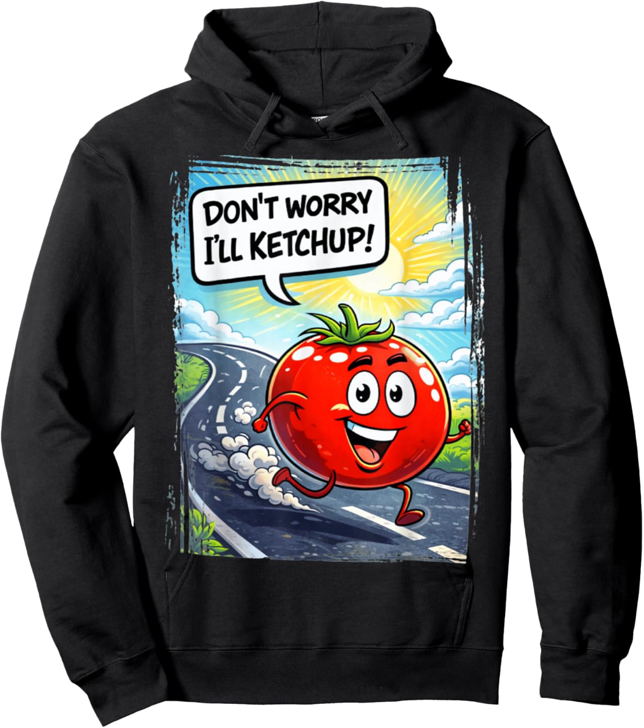 Runner, Tomato, Ketchup, dad Joke Hoodie - Hoodie | Black