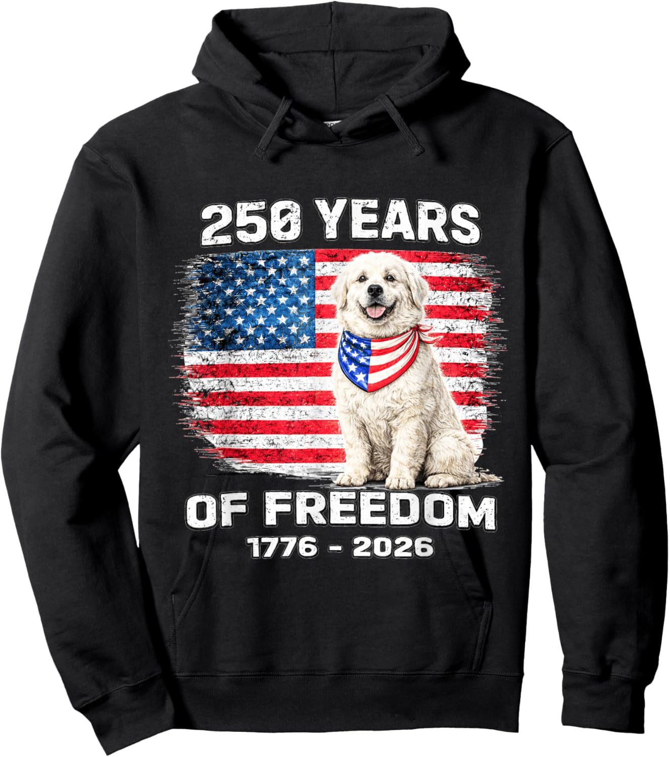250 Years America Anniversary Great Pyrenees Hoodie - Hoodie | Black