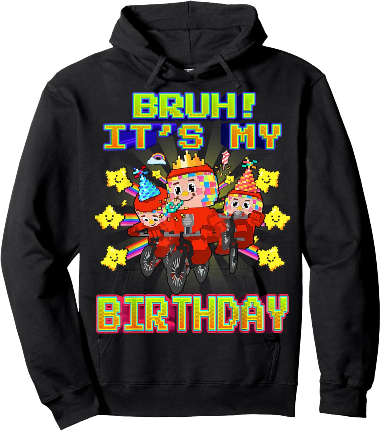 Bruh It's My Birthday Funny Los Chicleteira Brainrot Meme Hoodie - Hoodie | Black