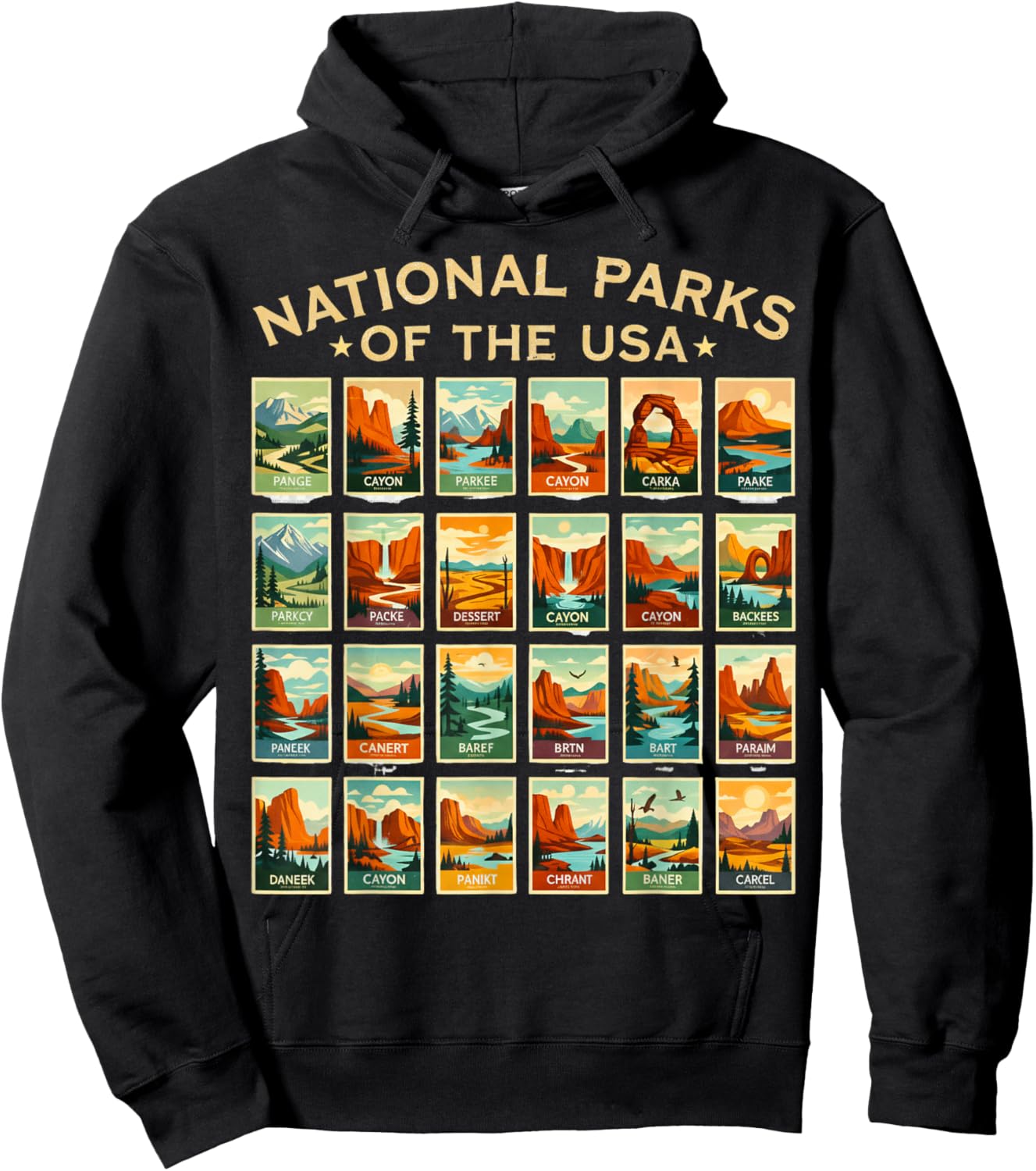 American National Park USA List of National Park Checklist Hoodie - Hoodie | Black
