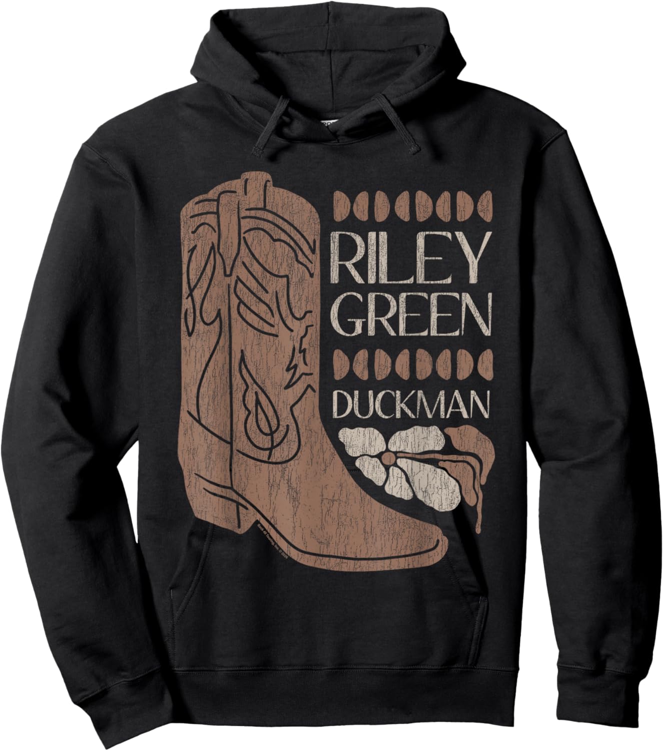 Riley Green Cowboy Boot and Flower Country Music Hoodie - Hoodie | Black