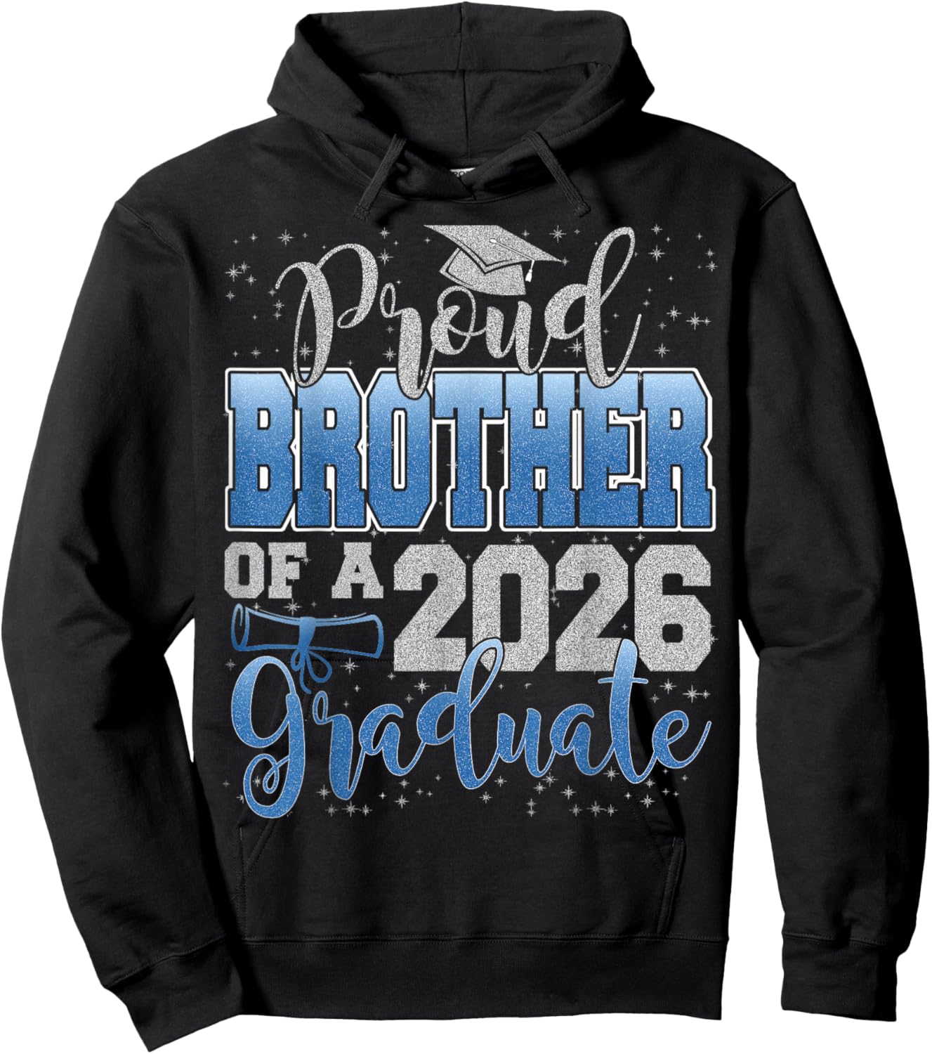 Proud Brother of a Class of 2026 Graduate Senior Graduation Hoodie - Hoodie | Black