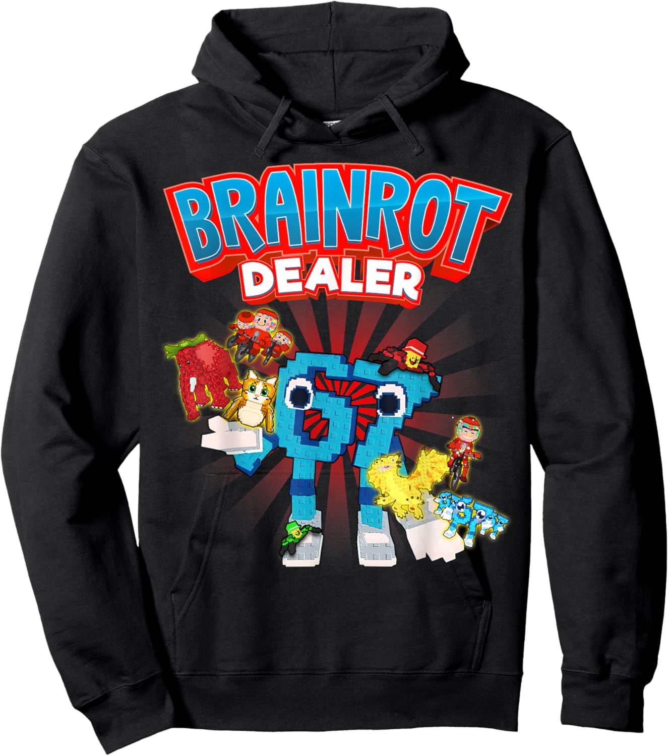 Brainrot Dealer Funny Every Brainrots for Boys Kids Teens Hoodie - Hoodie | Black