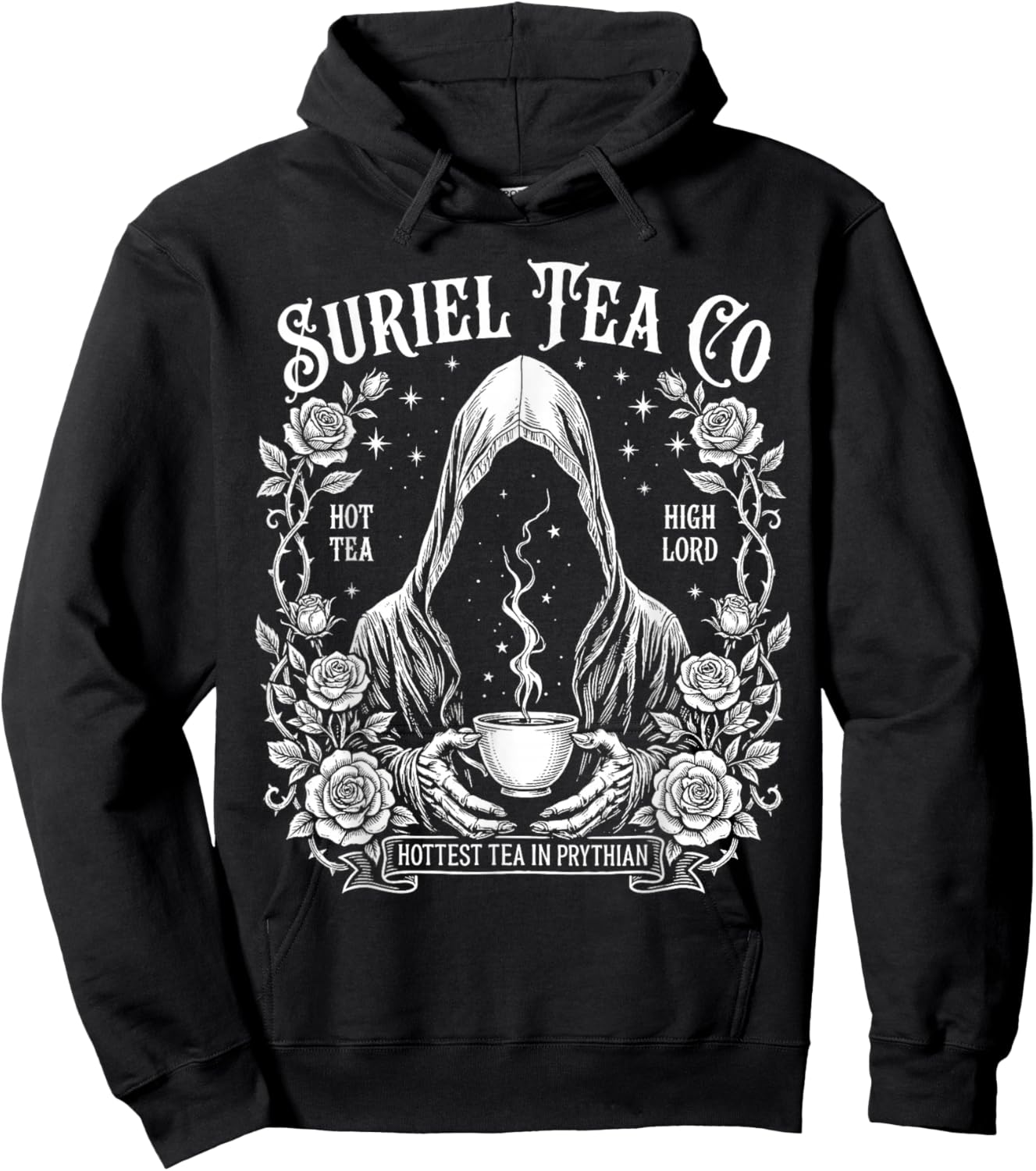 Suriel Tea Co The Hottest Tea in Prythian Vintage Hoodie - Hoodie | Black