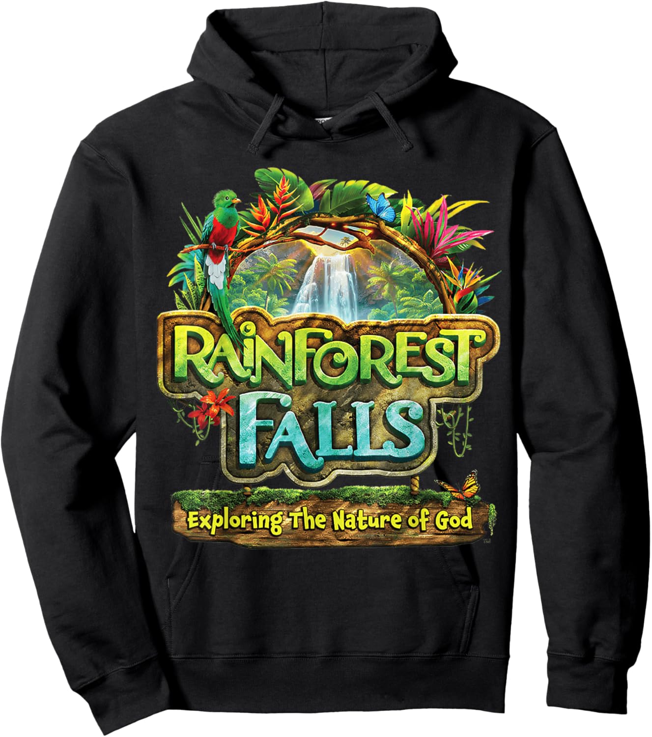 VBS 2026 Rainforest Falls Exploring The Nature of God Hoodie - Hoodie | Black