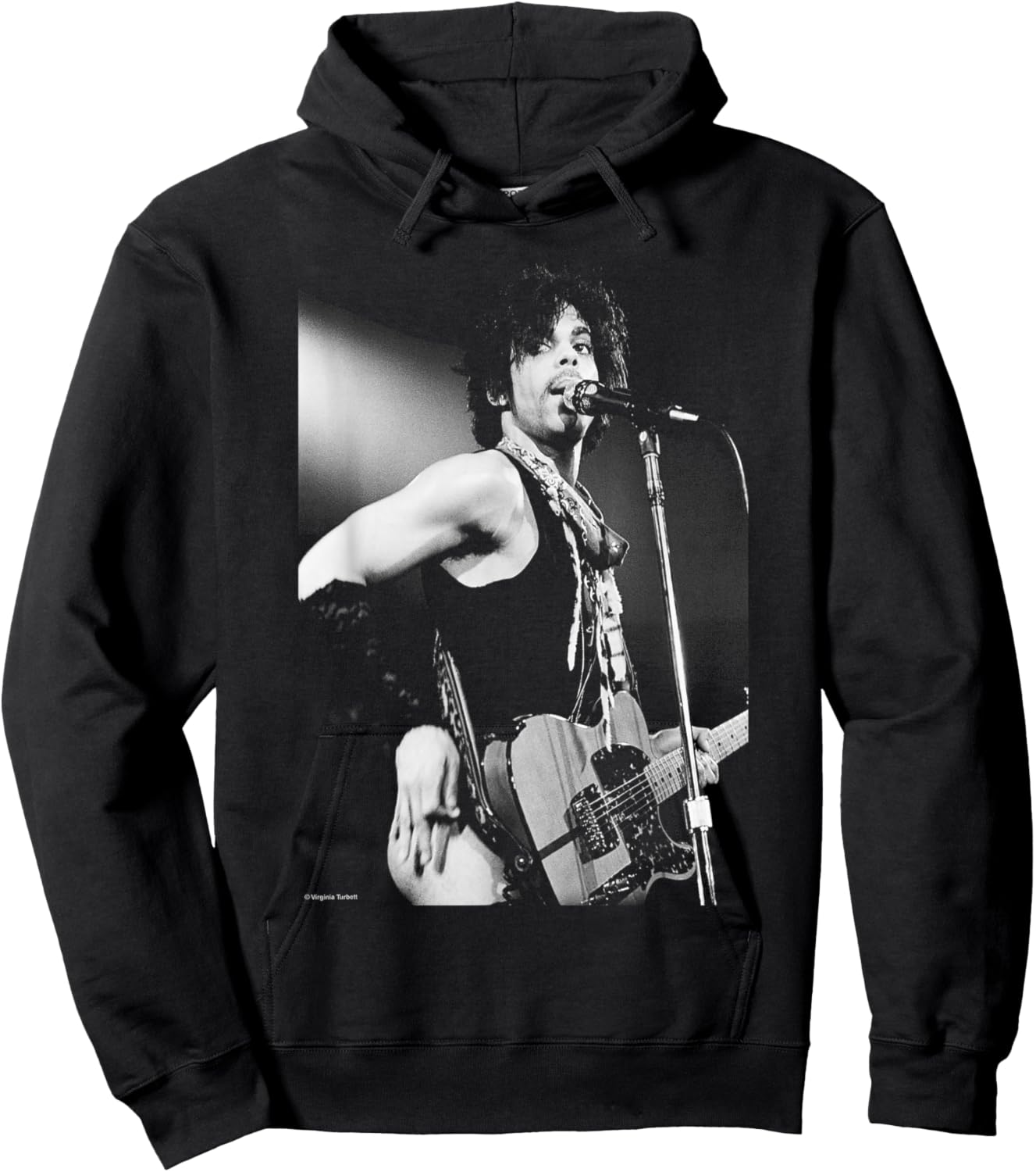 Prince Amsterdam 1981 Purple Rain Guitar by Virginia Turbett Hoodie - Hoodie | Black