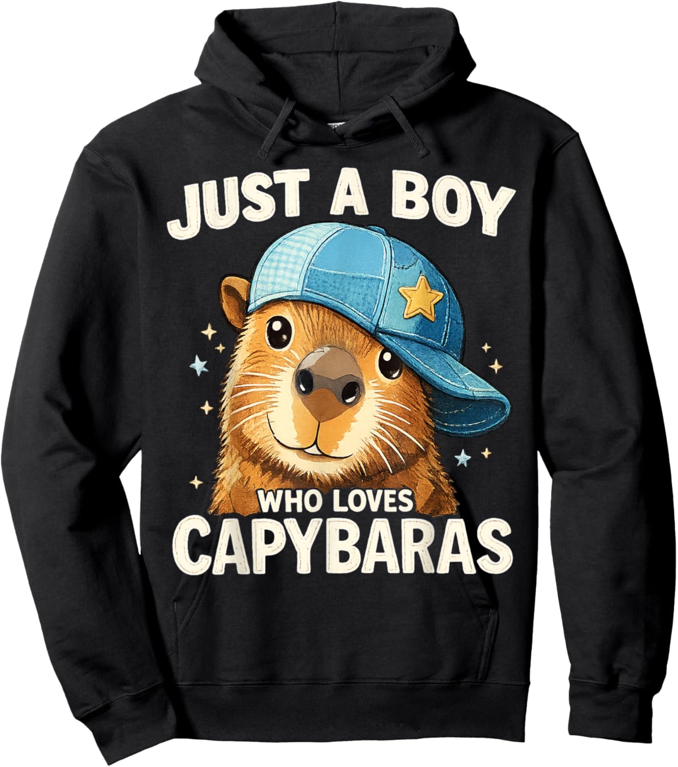 Just A Boy Who Loves Capybaras Funny Capybara Boys Hoodie - Hoodie | Black