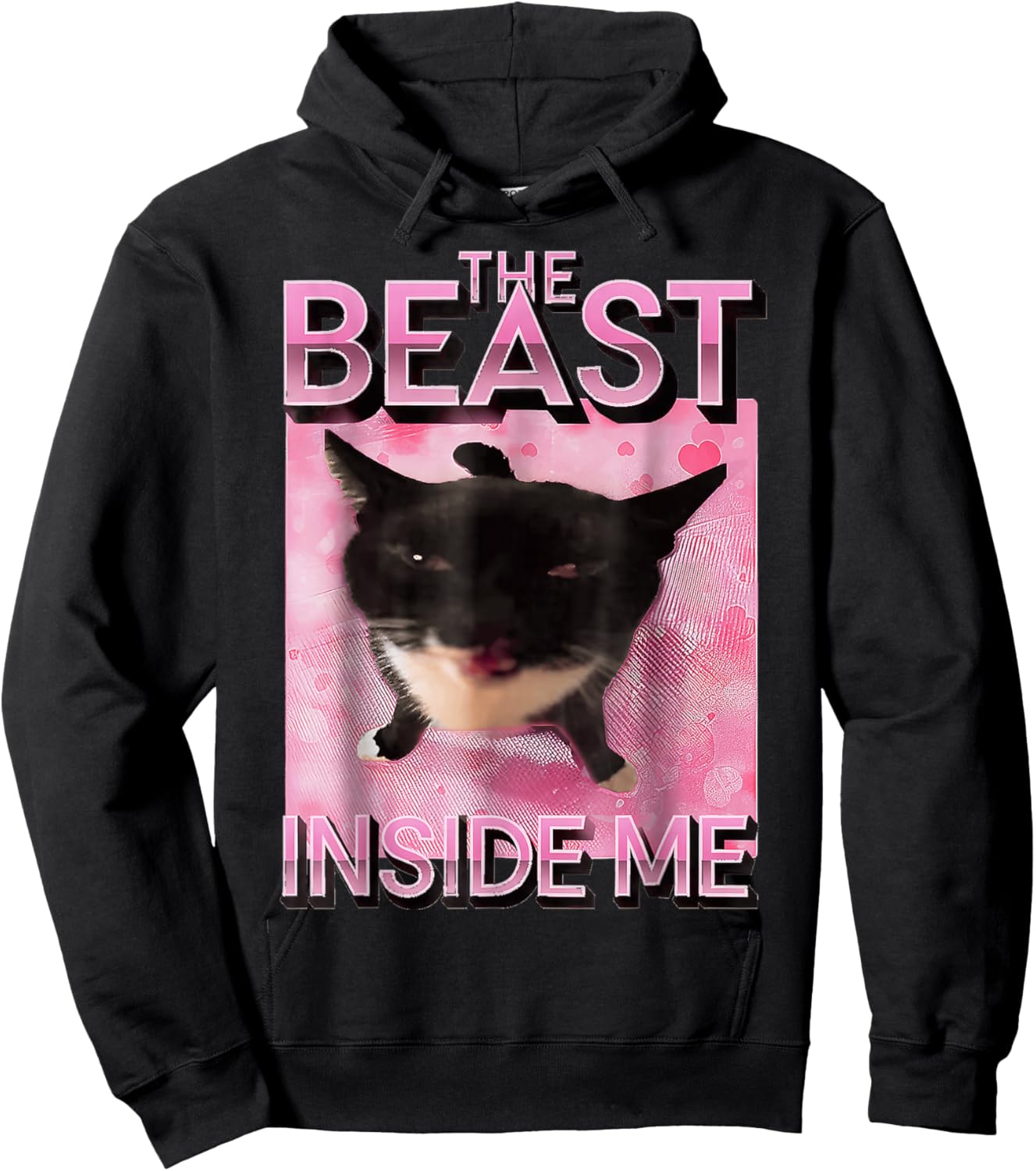 The Beast Inside Me Cat Funny Meme Cute Hoodie - Hoodie | Black