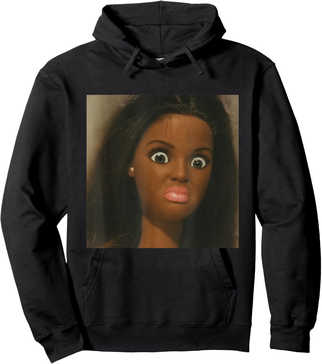 Funny African American Disgusted Black Doll Face Meme Hoodie - Hoodie | Black