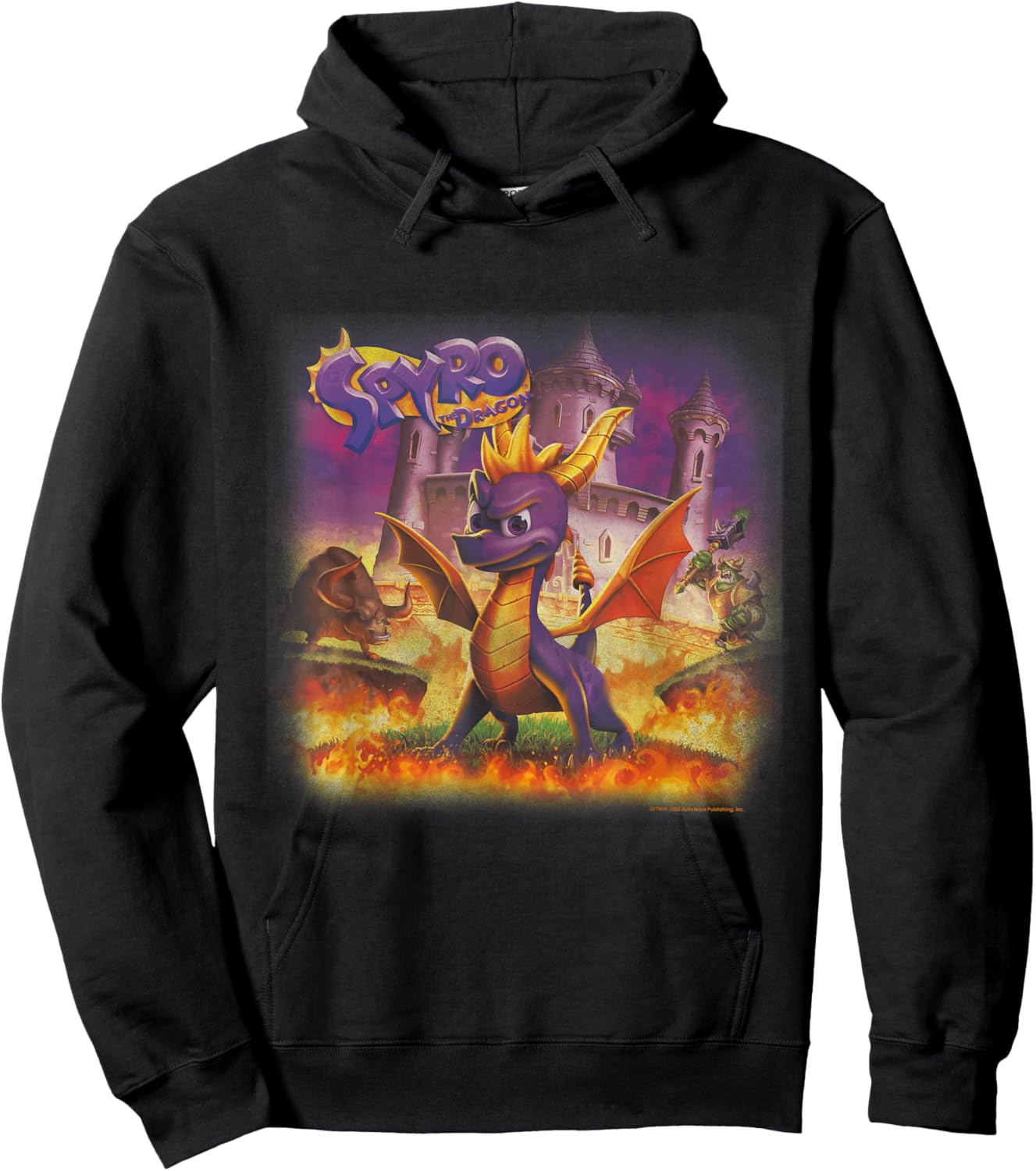 Classic Cover Art Colorful Dragon Retro Video Game Hoodie - Hoodie | Black
