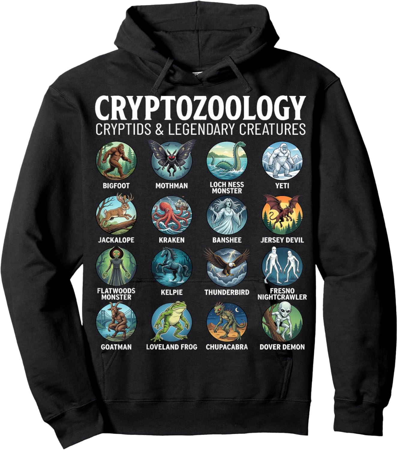 Cryptozoology Cryptids and Legendary Creatures Folklore Hoodie - Hoodie | Black