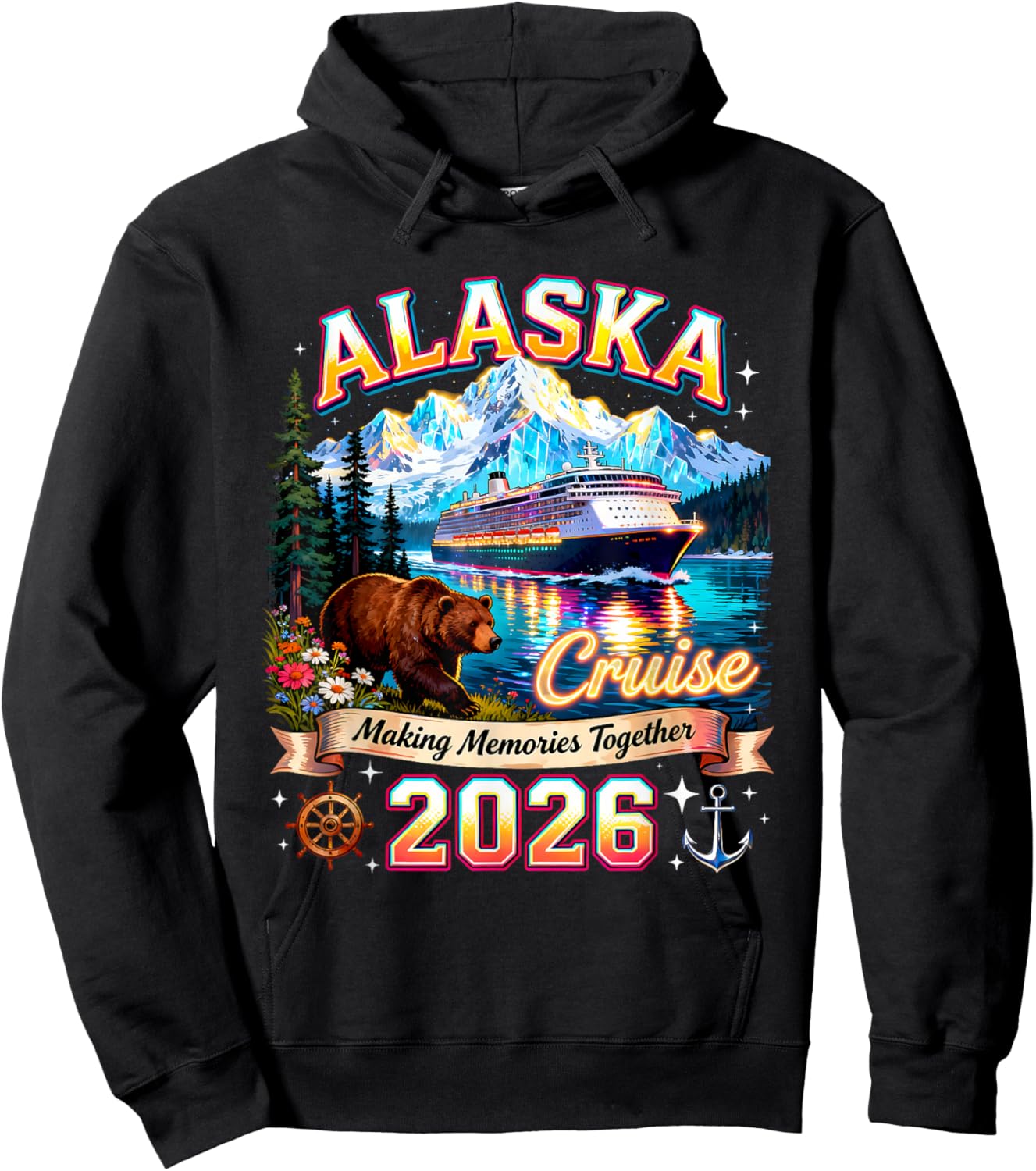 Alaska Cruise 2026 Family Vacation Matching Memories Gift Hoodie - Hoodie | Black