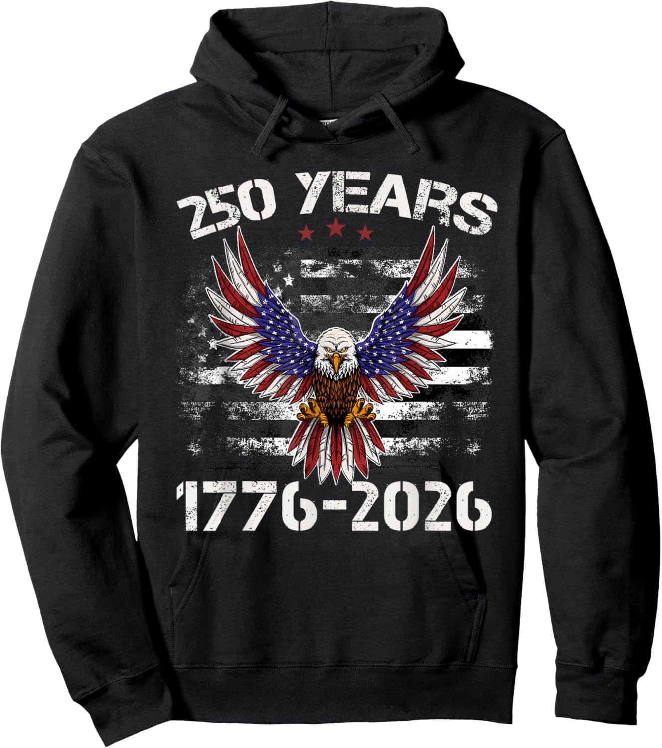 American Flag Eagle Shirt 250 Years 1776-2026 250th Birthday Hoodie - Hoodie | Black
