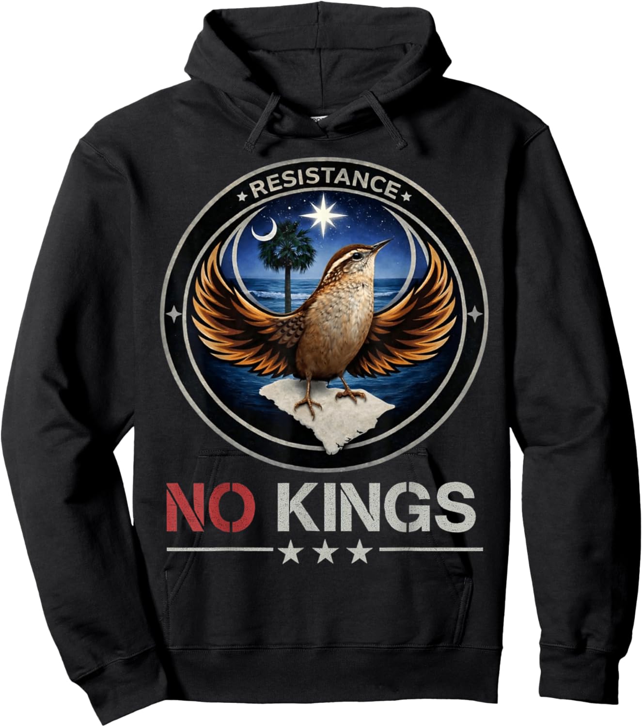 South Carolina SC Rebel Bird Alliance Resistance No Kings Hoodie - Hoodie | Black