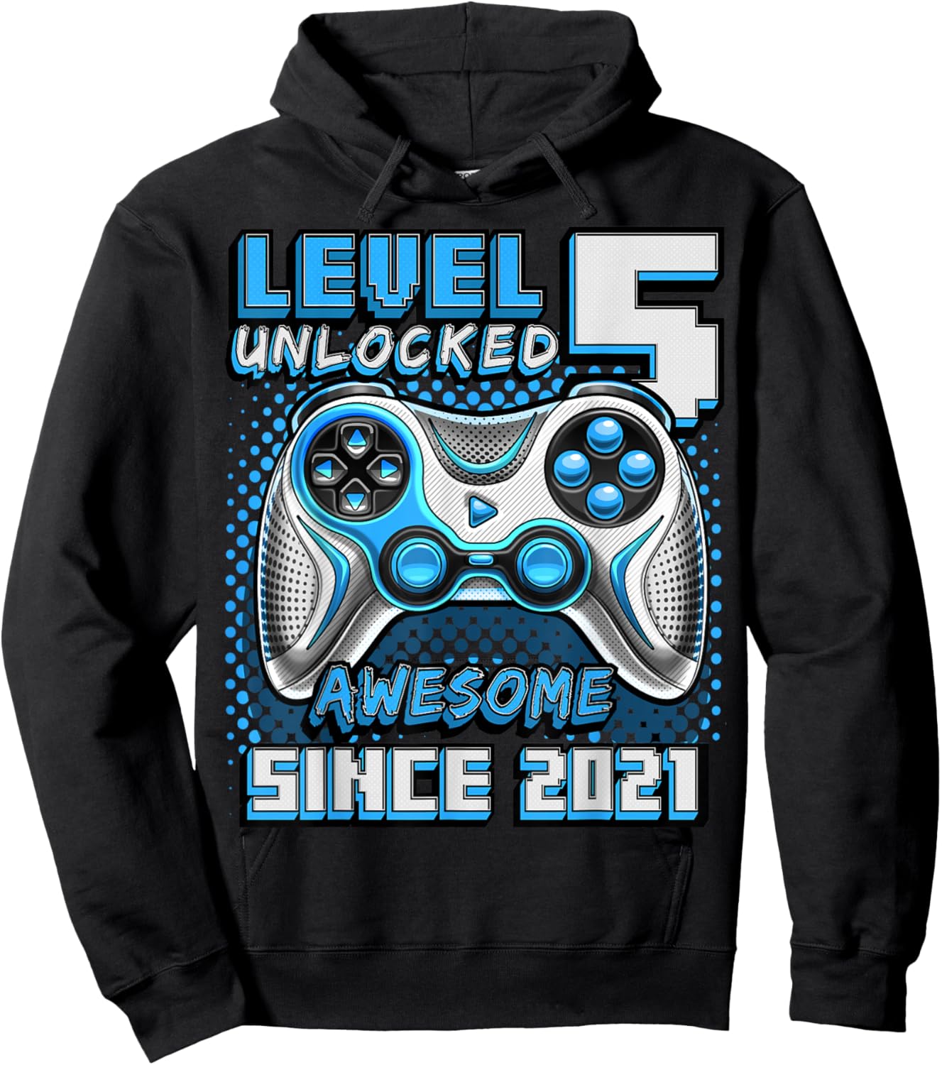 Level 5 Unlocked Birthday Boy Gamer 5 Year Video Game 2021 Hoodie - Hoodie | Black